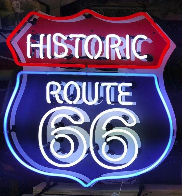 Historic Route 66 Road 24"x24" Neon Light Sign Lamp With HD Vivid Printing Historic Route 66 Road 24"x24" Neon Light Sign Lamp With HD Vivid Printing