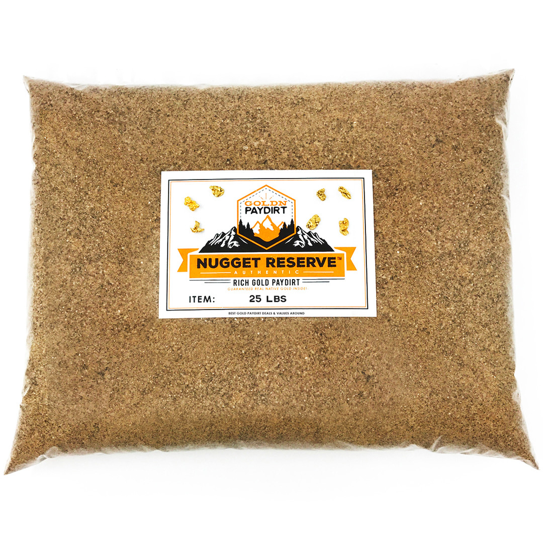 NUGGET RESERVE ELITE 25 LBs Gold Panning Paydirt - Guaranteed Unsearched NUGGET RESERVE ELITE 25 LBs Gold Panning Paydirt - Guaranteed Unsearched