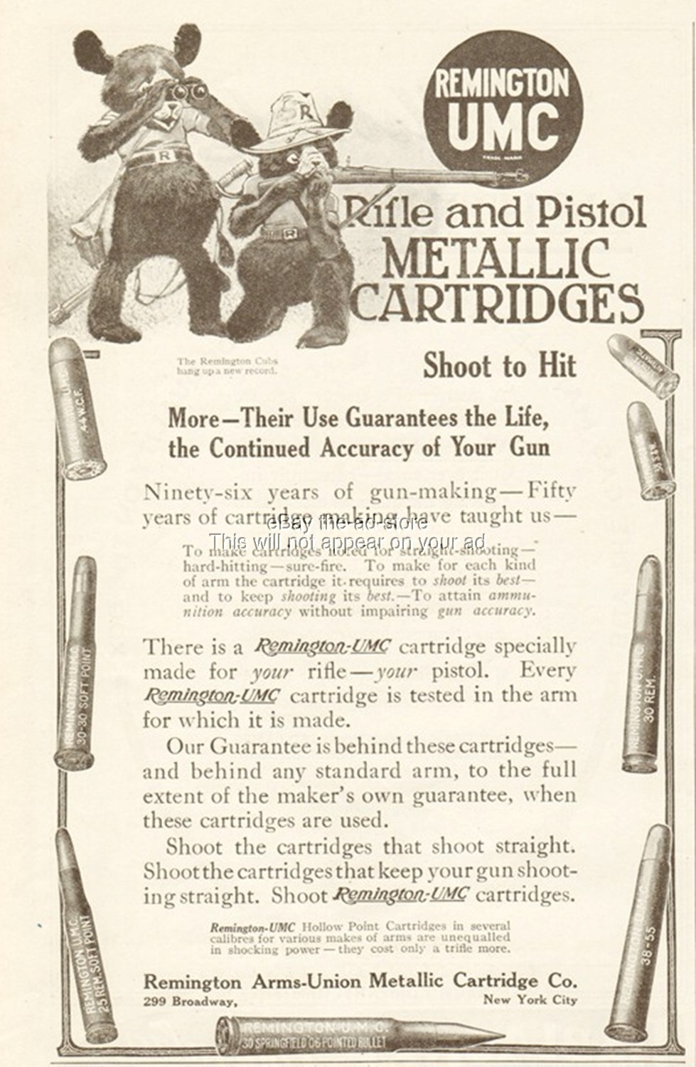 1912 Remington Cubs Ad UMC Rifle Pistol Metallic Cartridge Hunting Shoot to Hit 1912 Remington Cubs Ad UMC Rifle Pistol Metallic Cartridge Hunting Shoot to Hit