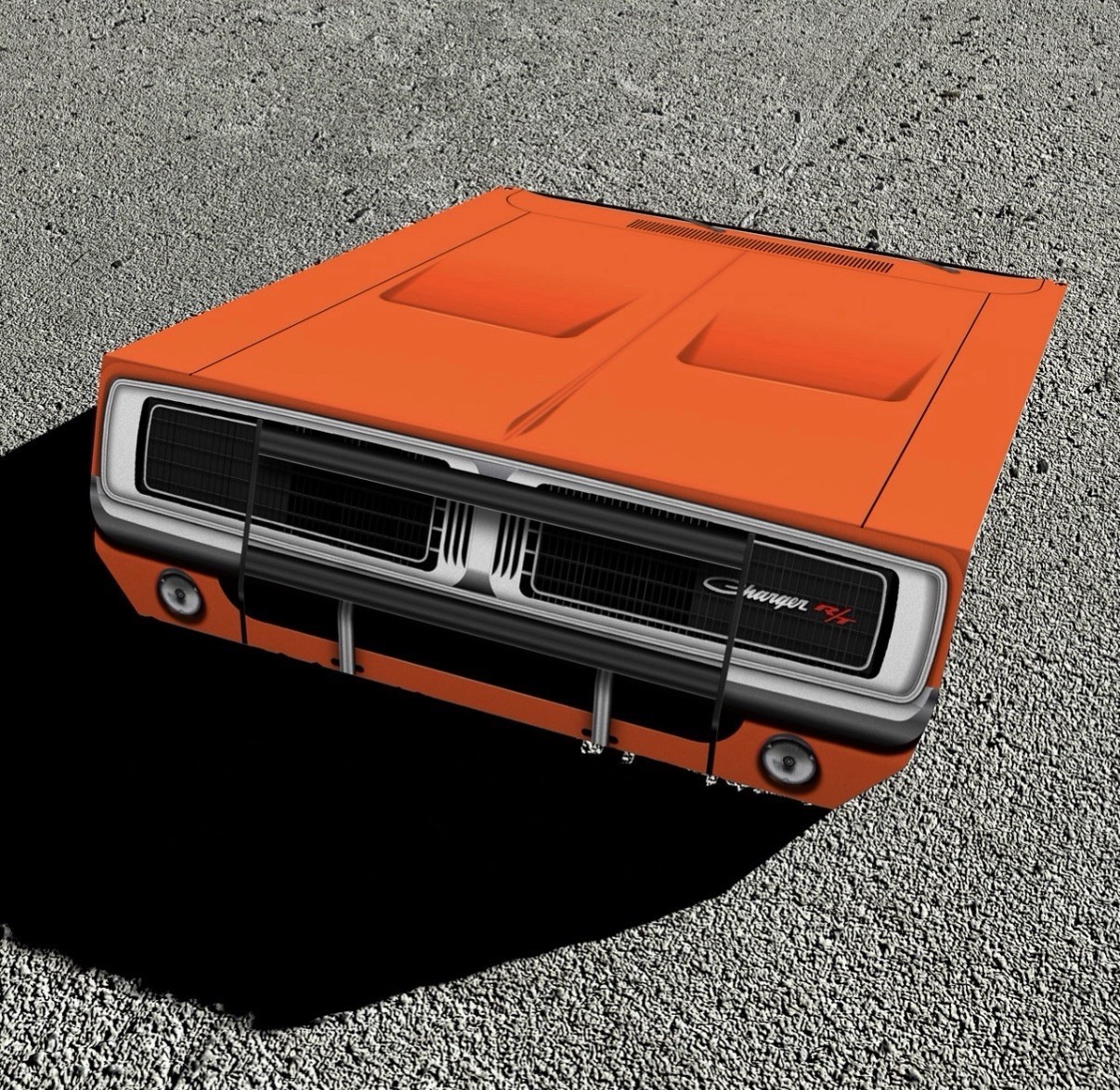 WOW Curved 1969 Dodge Charger Hood Front View Style Sign WOW Curved 1969 Dodge Charger Hood Front View Style Sign