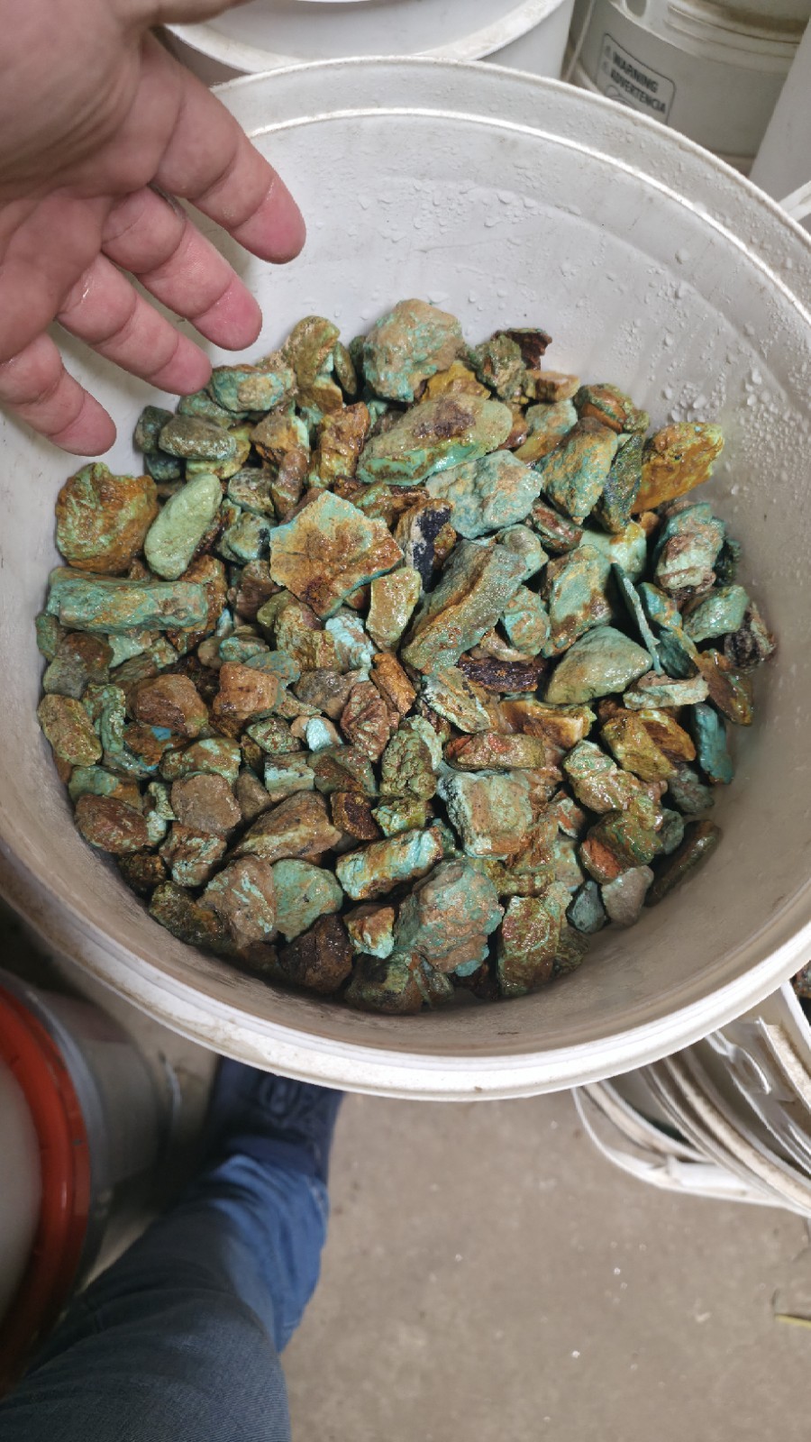 Stabilized Blue-green turquoise with brown matrix (By The Pound) 1/2"- 1" sizes Stabilized Blue-green turquoise with brown matrix (By The Pound) 1/2"- 1" sizes