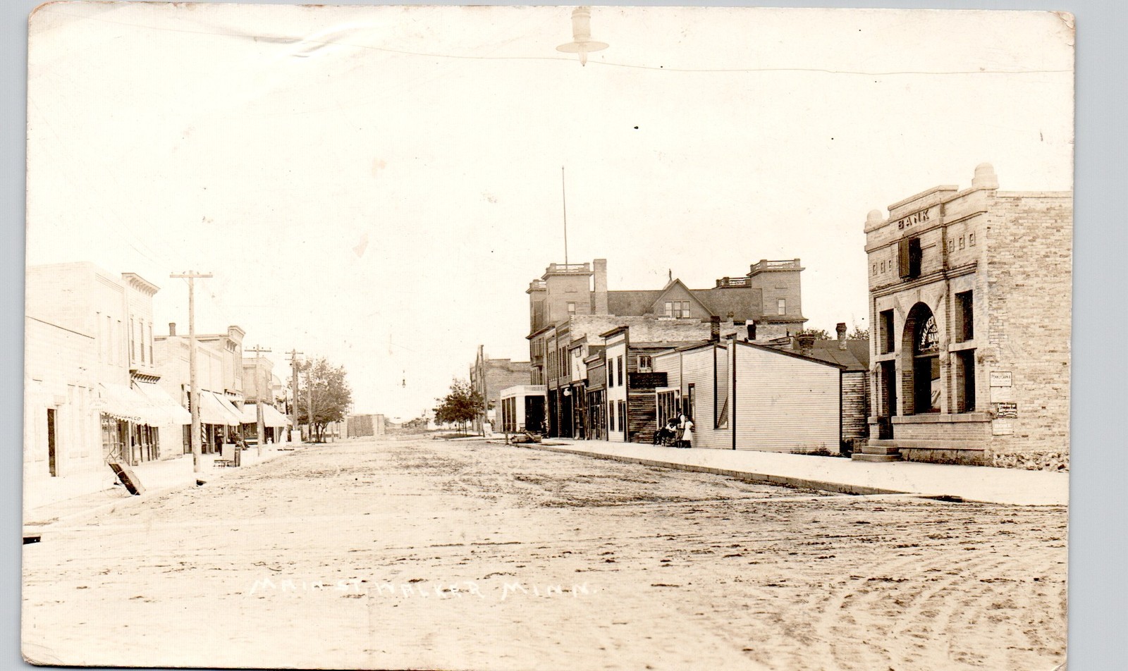 DOWNTOWN MAIN STREET walker mn c1910 postcard minnesota real photo rppc DOWNTOWN MAIN STREET walker mn c1910 postcard minnesota real photo rppc