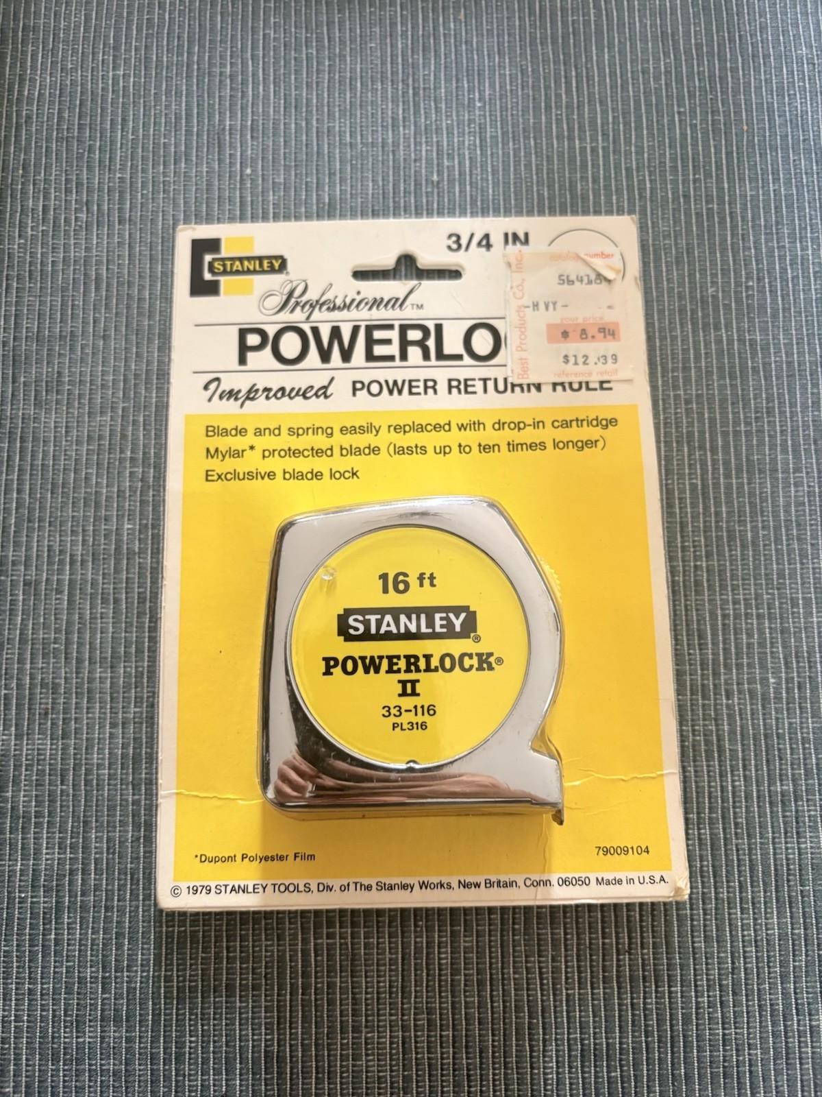 Vintage 1979 Stanley PowerLock II Tape Measure 16ft 33-116 Made in USA NEW NOS Vintage 1979 Stanley PowerLock II Tape Measure 16ft 33-116 Made in USA NEW NOS