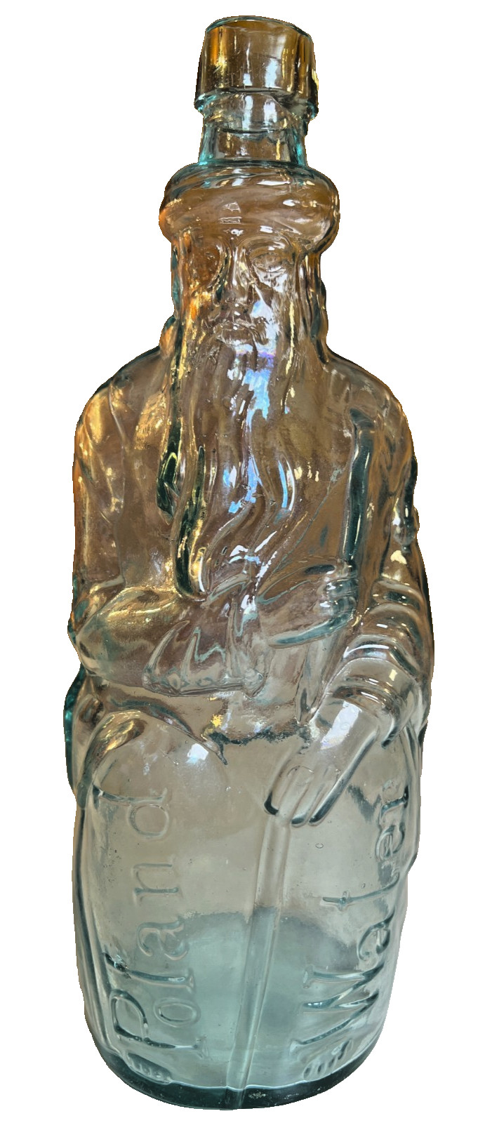 RARE Poland Spring Moses Bottle Tall 11.5 Long Staff Variant APPLIED LIP TOP  