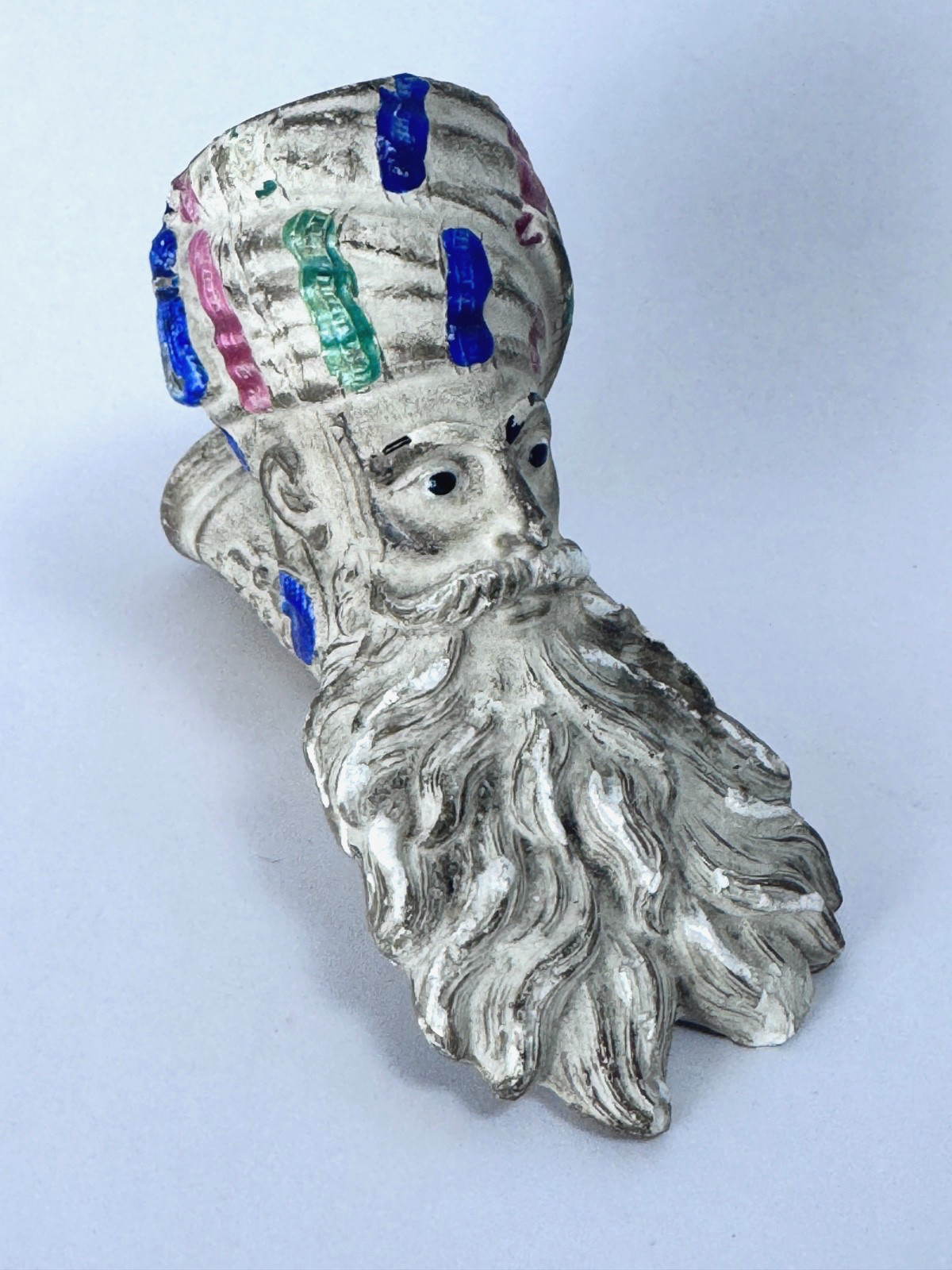 Antique French L Fiolet St Omer Clay Pipe No. 726 Figural JACOB Turban Enamel Antique French L Fiolet St Omer Clay Pipe No. 726 Figural JACOB Turban Enamel