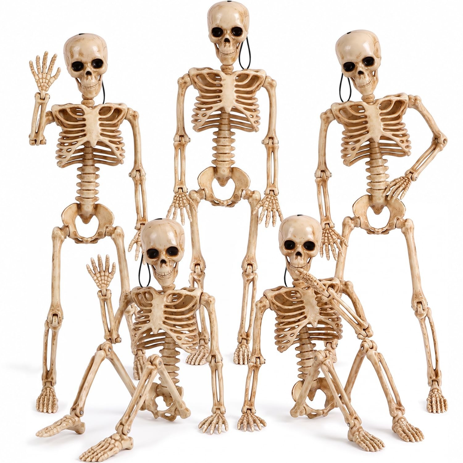 5 Pack 16" Halloween Skeleton Decorations - Spooky Props for Indoor & Outdoor Fu 5 Pack 16" Halloween Skeleton Decorations - Spooky Props for Indoor & Outdoor Fu