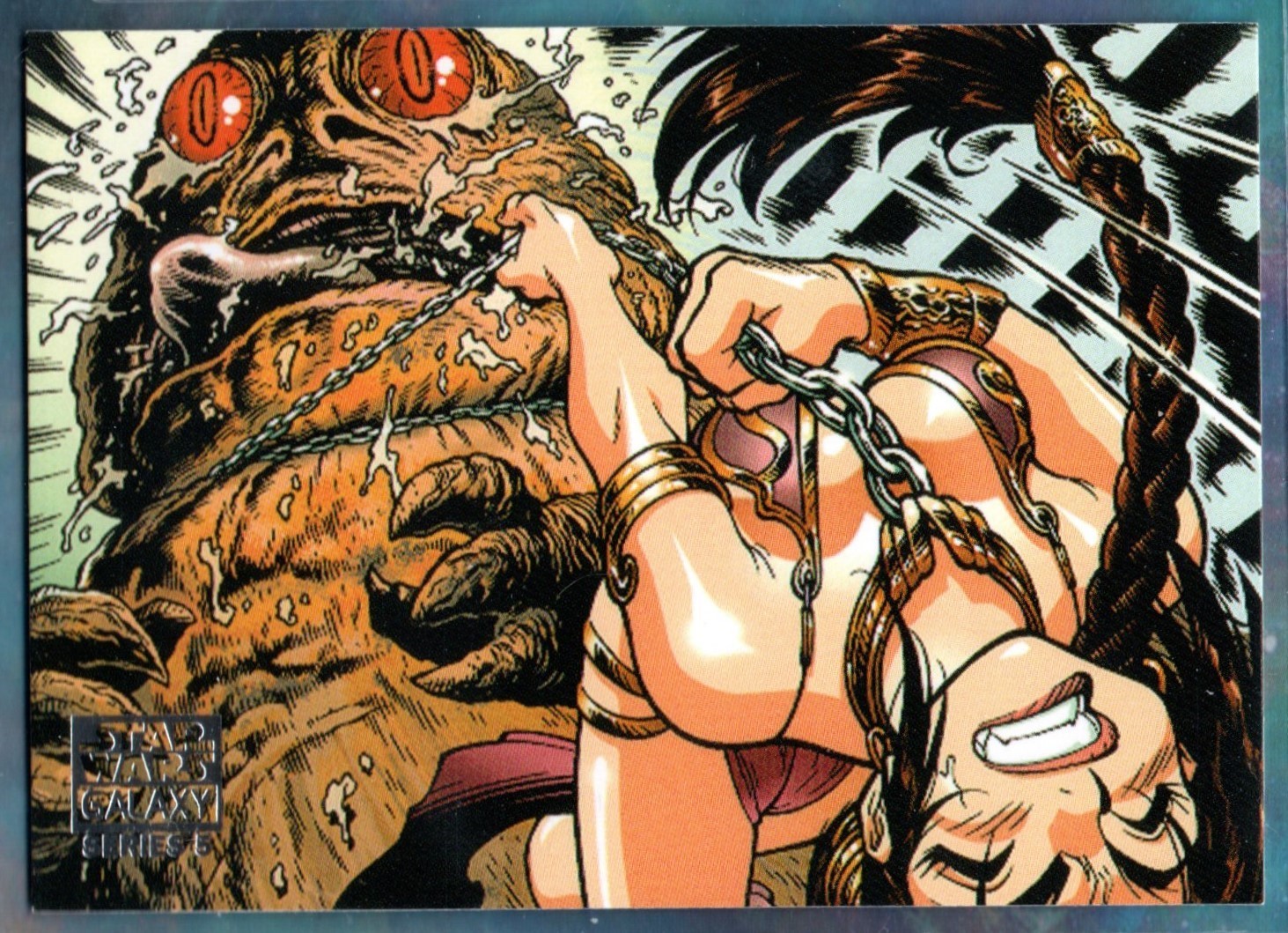 2010 Topps Star Wars Galaxy Series 5 BASE #107 / SLAVE LEIA AS WE LOVE HER MANGA 2010 Topps Star Wars Galaxy Series 5 BASE #107 / SLAVE LEIA AS WE LOVE HER MANGA