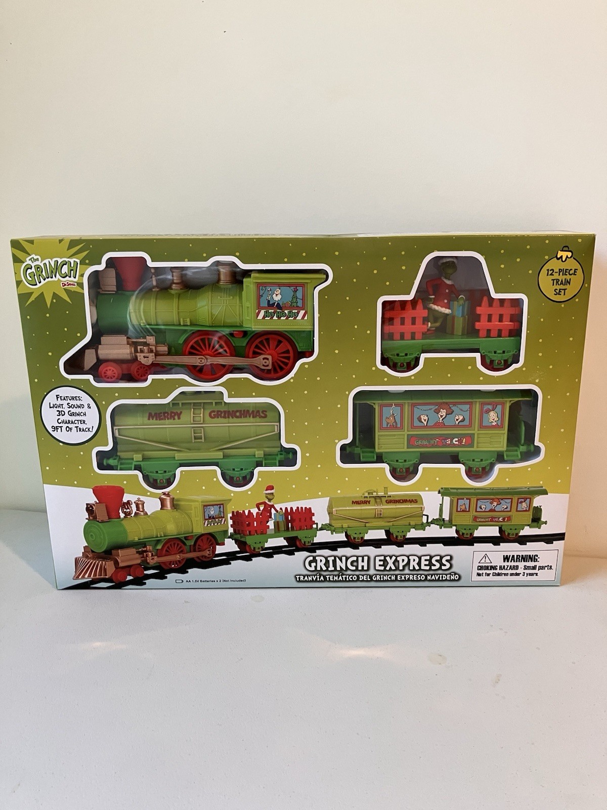 The Grinch Dr Seuss Holiday Express Christmas Train Set 12 Piece Lights & Sound The Grinch Dr Seuss Holiday Express Christmas Train Set 12 Piece Lights & Sound