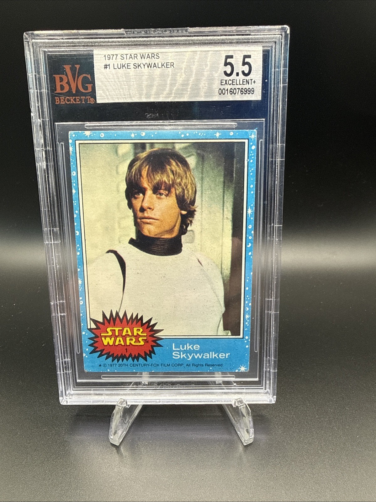 1977 Topps Star Wars Luke Skywalker #1 BVG 5.5 1977 Topps Star Wars Luke Skywalker #1 BVG 5.5