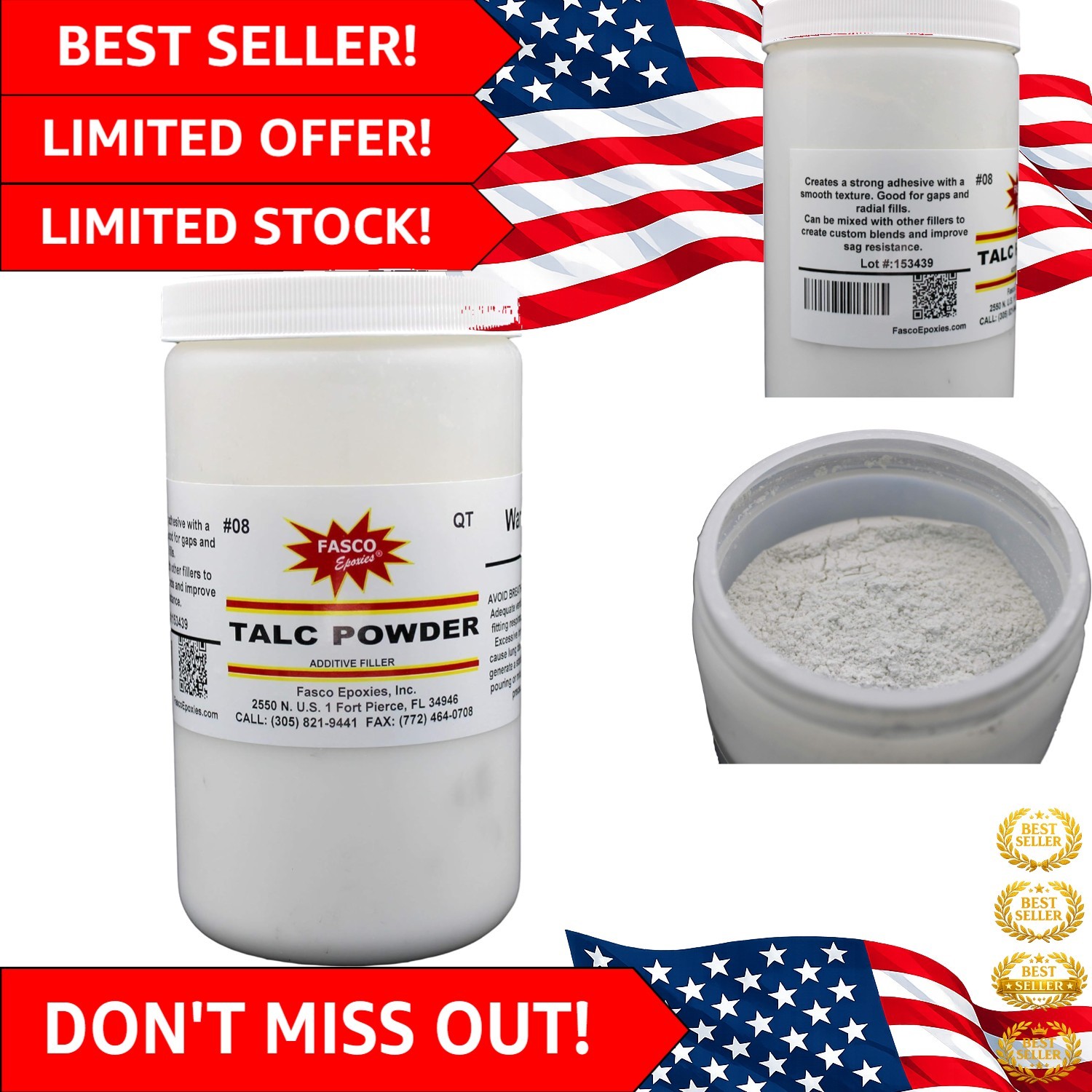 Versatile 16 oz Talc Powder - Chemically Inert for All Your Resin Applications Versatile 16 oz Talc Powder - Chemically Inert for All Your Resin Applications