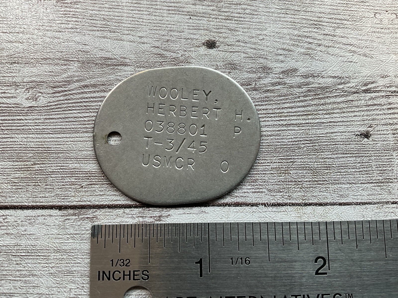 ORIGINAL WWII USMC DOG TAG OFFICER OUT OF PICKERING OHIO ORIGINAL WWII USMC DOG TAG OFFICER OUT OF PICKERING OHIO