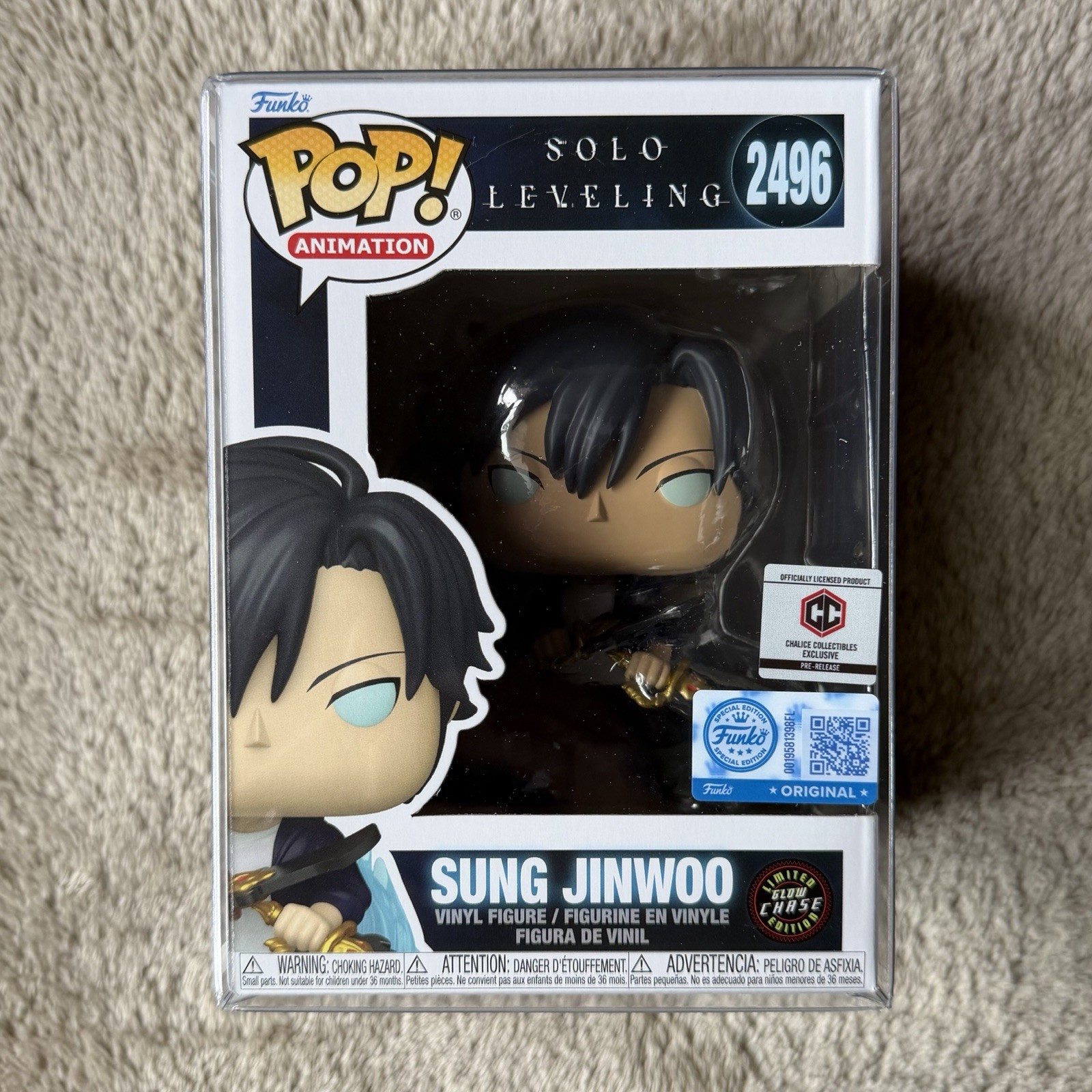 Sung Jinwoo (Aura) CHASE Funko Pop #2496 Solo Leveling S2 (PR Sticker) Sung Jinwoo (Aura) CHASE Funko Pop #2496 Solo Leveling S2 (PR Sticker)