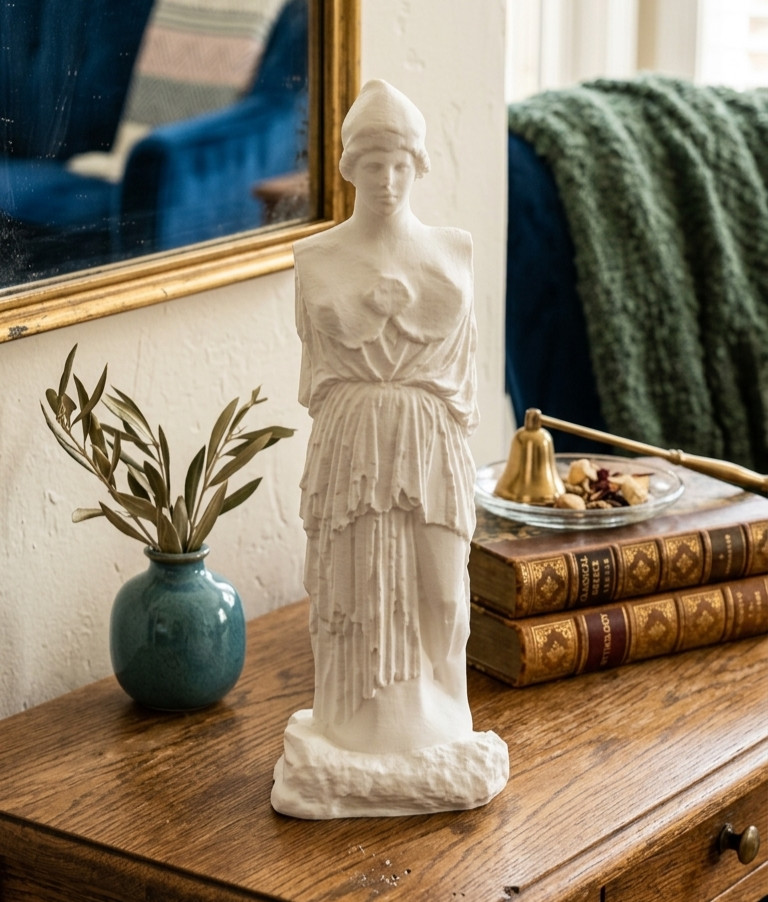 Athena Parthenos Statue Replica – 9.5" White PLA 3D Printed Greek Goddess Decor Athena Parthenos Statue Replica – 9.5" White PLA 3D Printed Greek Goddess Decor