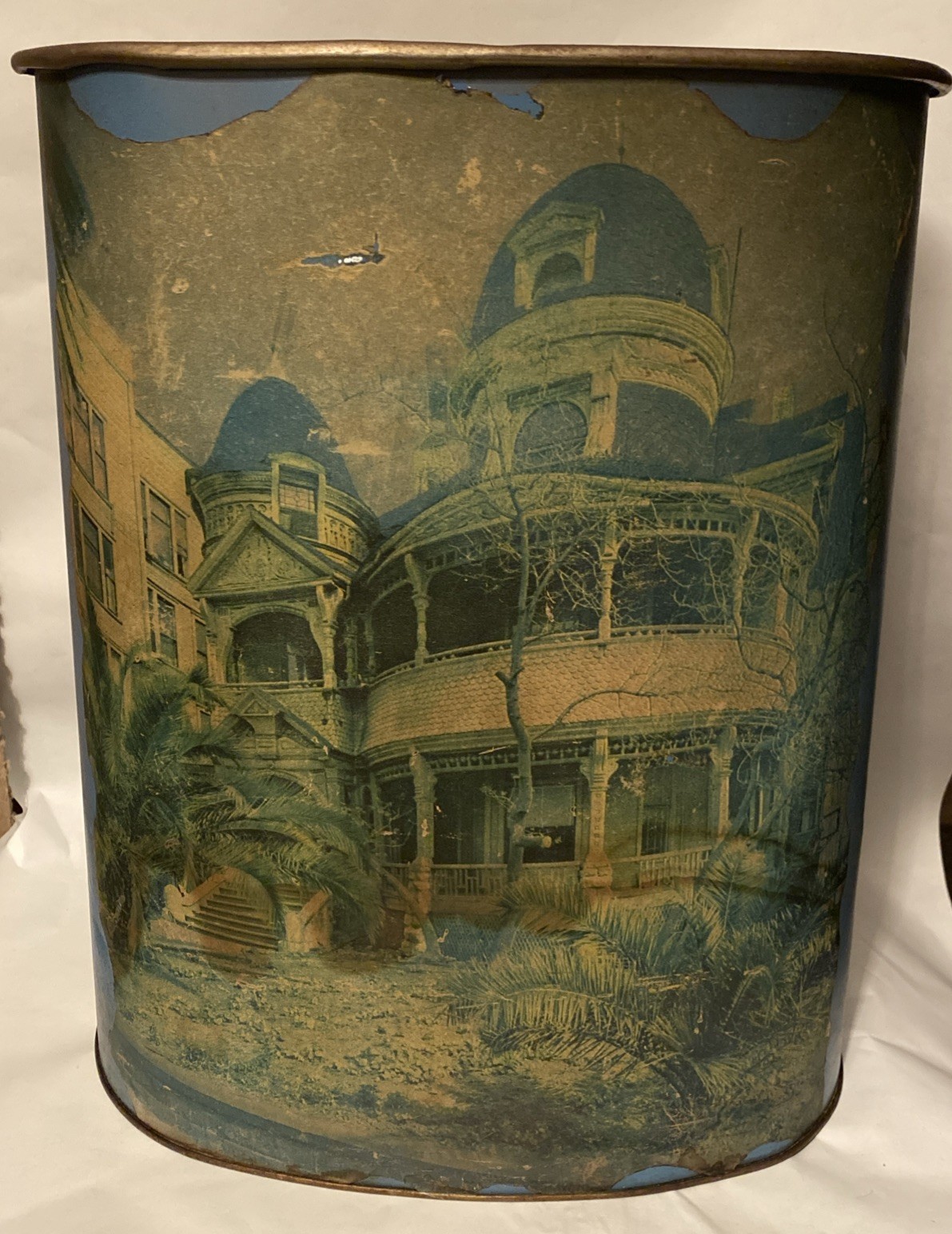 Vintage Melrose Hotel Wastebasket Bunker Hill Los Angeles Metal Trash Can Litho Vintage Melrose Hotel Wastebasket Bunker Hill Los Angeles Metal Trash Can Litho