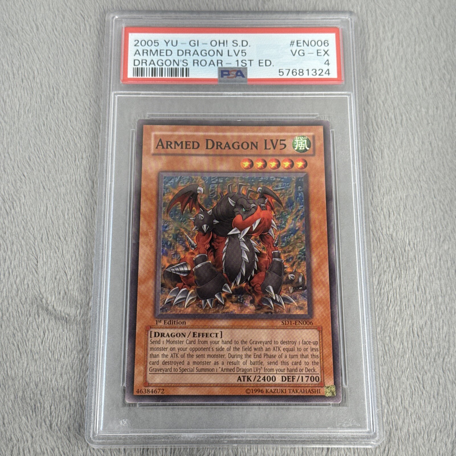 2005 Yu-Gi-Oh S.D. Dragon's Roar 1st Ed #EN006 Armed Dragon PSA 4
