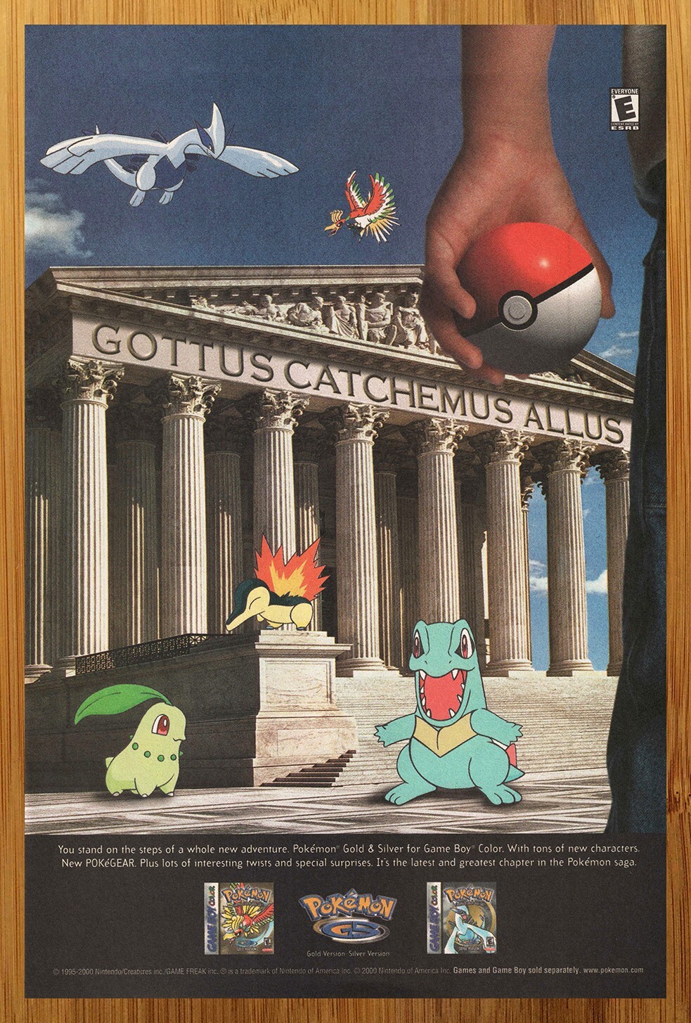 2000 Pokemon Gold/Silver Game Boy Color Print Ad/Poster Official Game Promo Art 2000 Pokemon Gold/Silver Game Boy Color Print Ad/Poster Official Game Promo Art