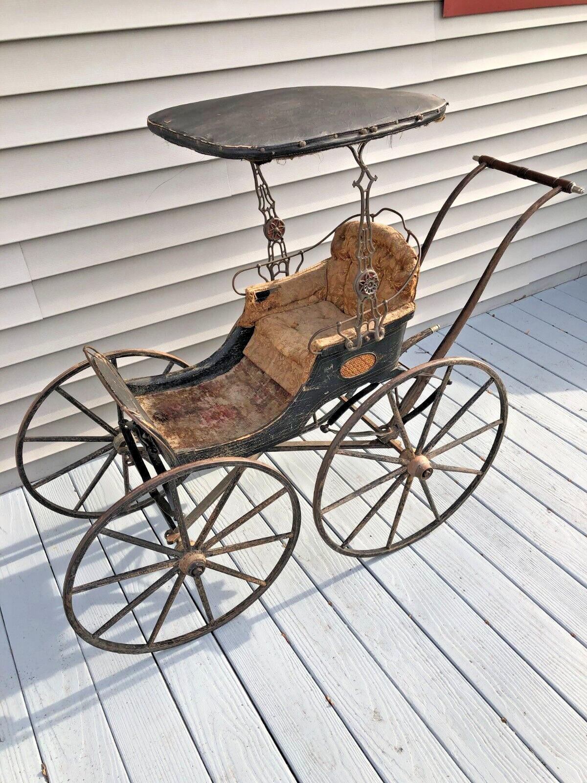 Antique Original Fancy 1850 Childs Carriage Museum Stored Over 100 Years No Res.