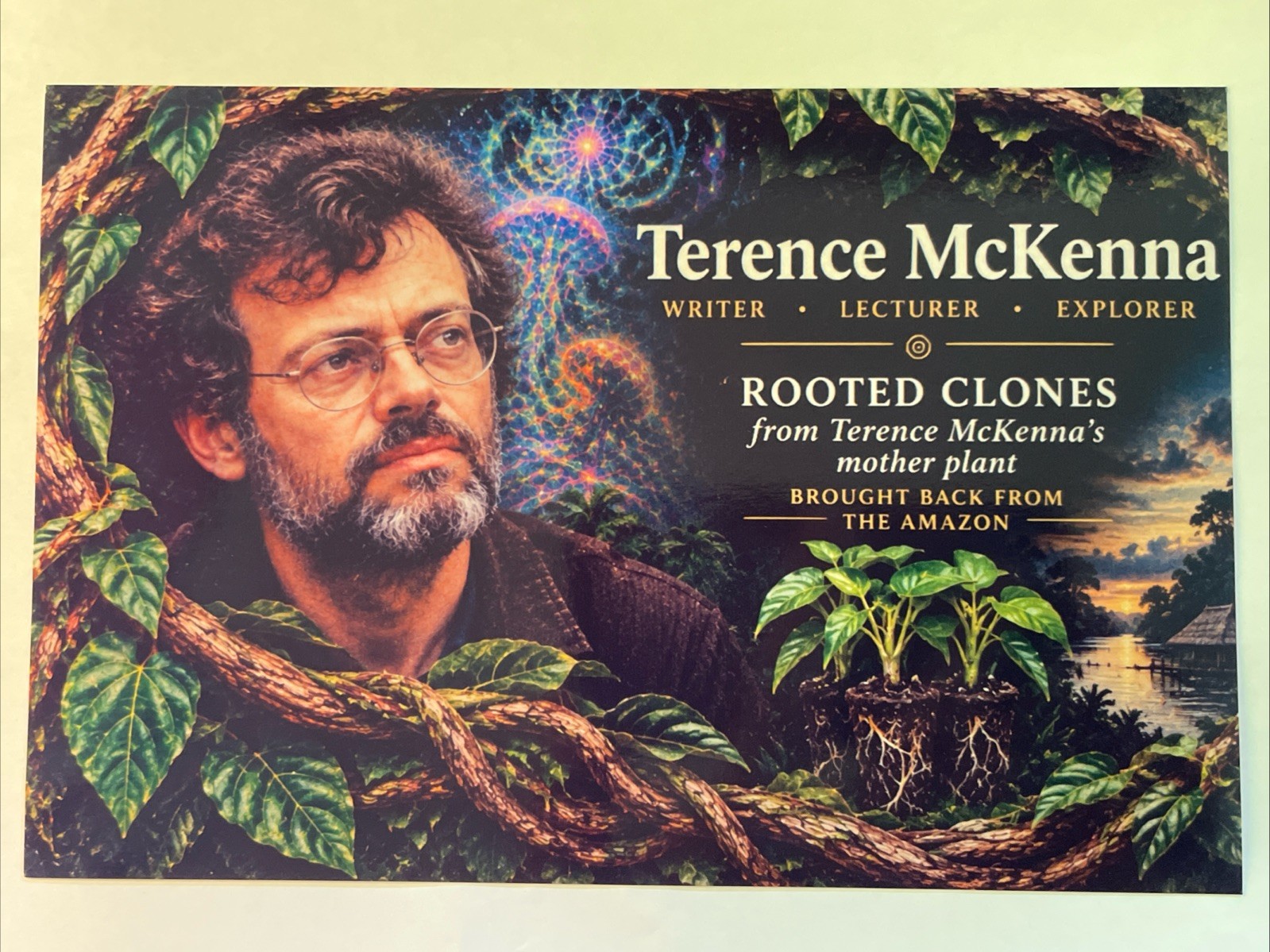 Terence McKenna Amazon Garden Plant Glossy Photo Psychedelic Art + 2 Gifts 🌱 Terence McKenna Amazon Garden Plant Glossy Photo Psychedelic Art + 2 Gifts 🌱