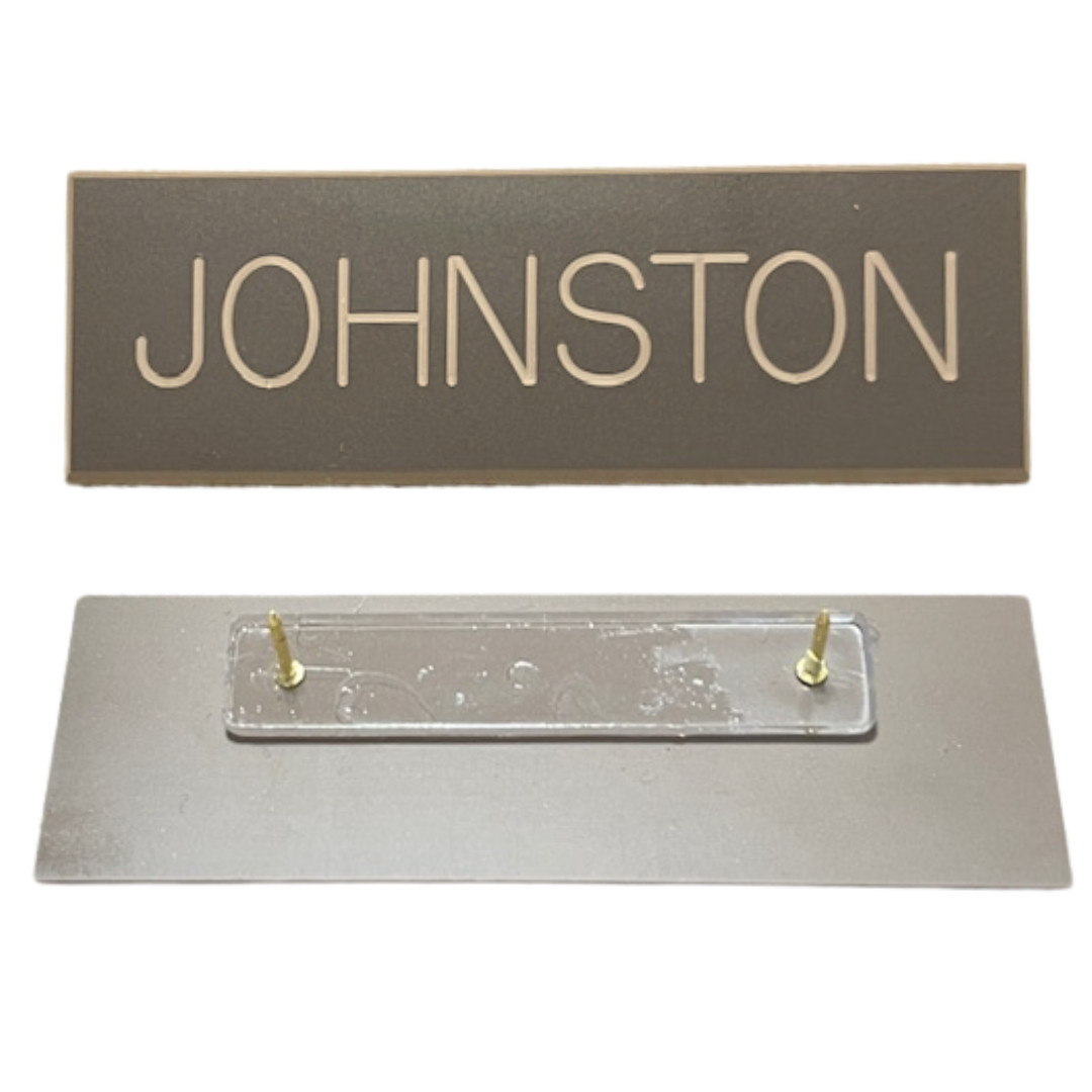 Custom Army AGSU Brown Name Tag, Regular Post Custom Army AGSU Brown Name Tag, Regular Post