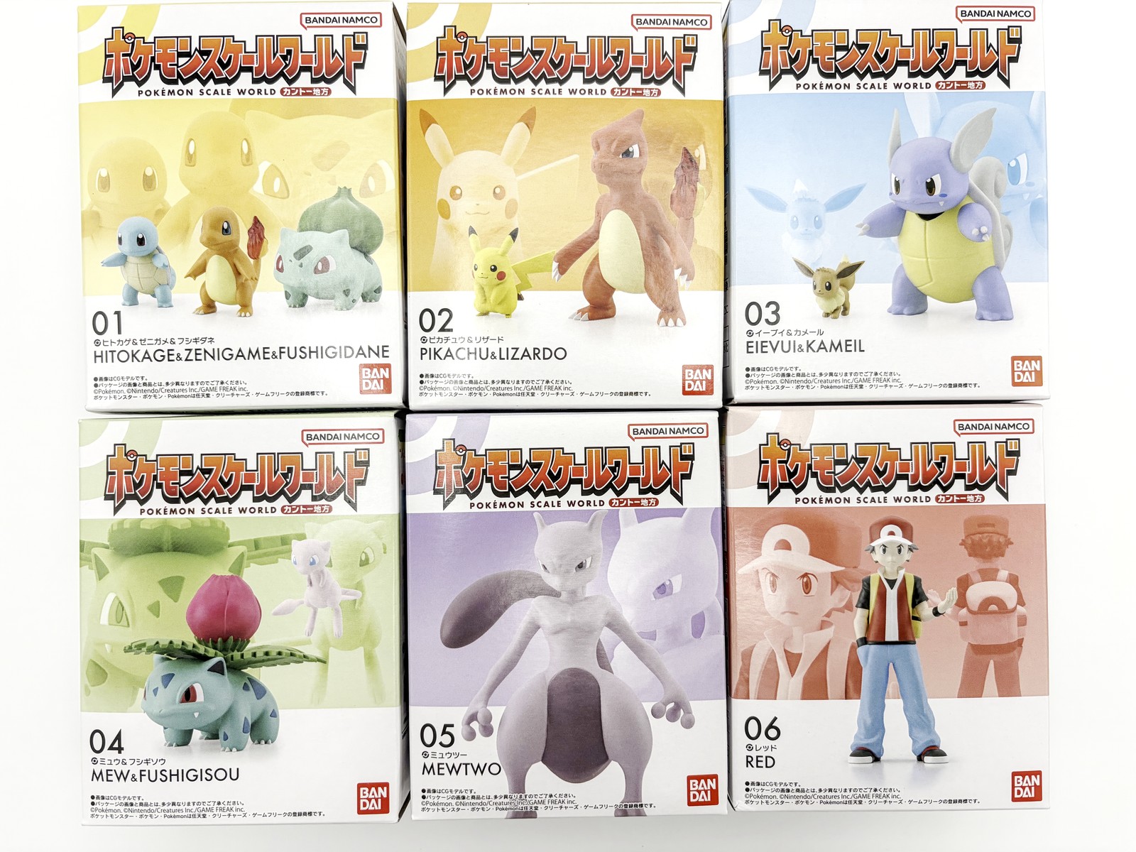 Pokemon Scale World Kanto Region 01-06 Lot of 6 Boxes 1/20 Bandai Mewtwo Mew Red Pokemon Scale World Kanto Region 01-06 Lot of 6 Boxes 1/20 Bandai Mewtwo Mew Red