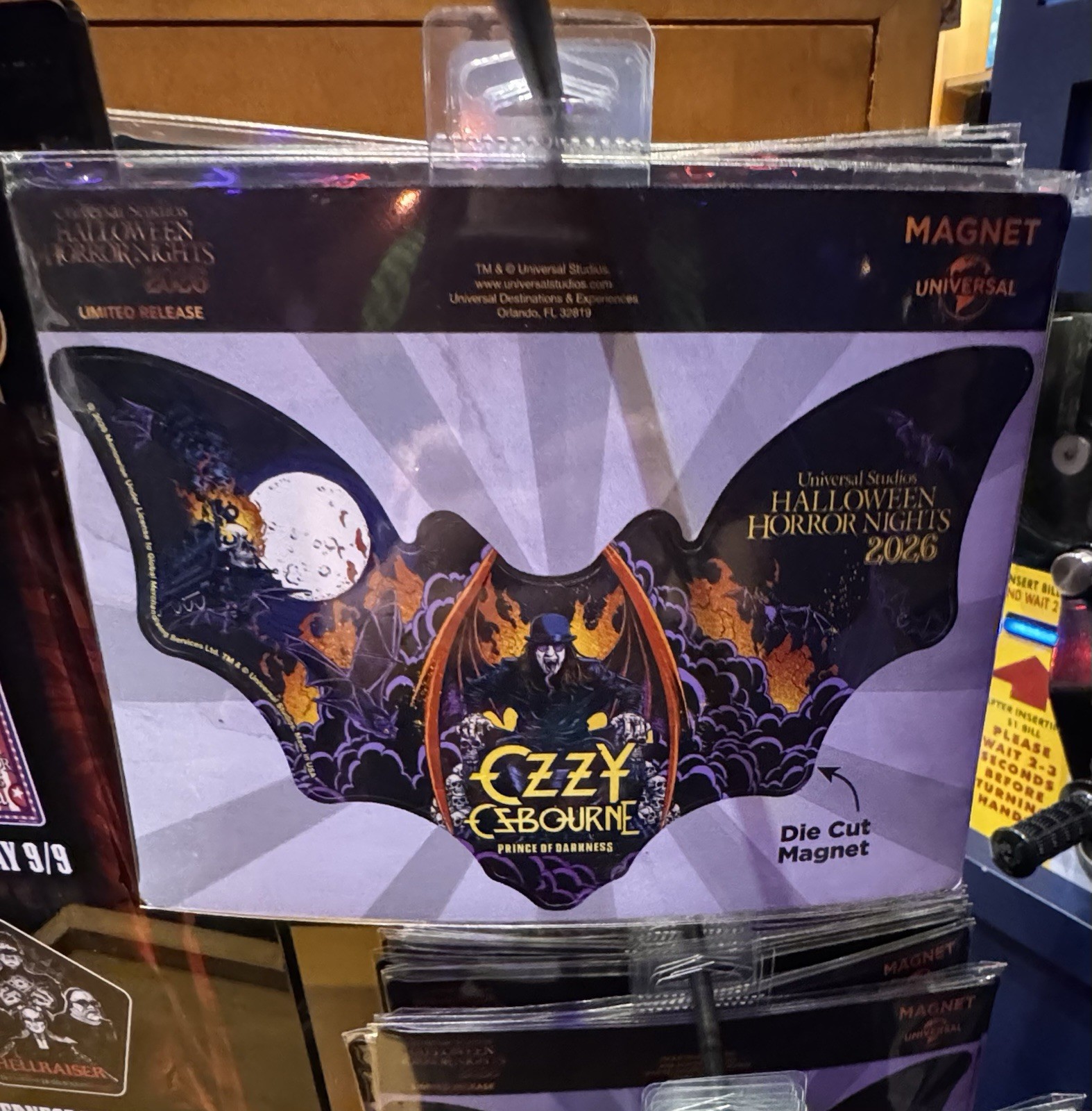 Universal Halloween Horror Nights 2026 Limited Release Ozzy Osbourne Bat Magnet