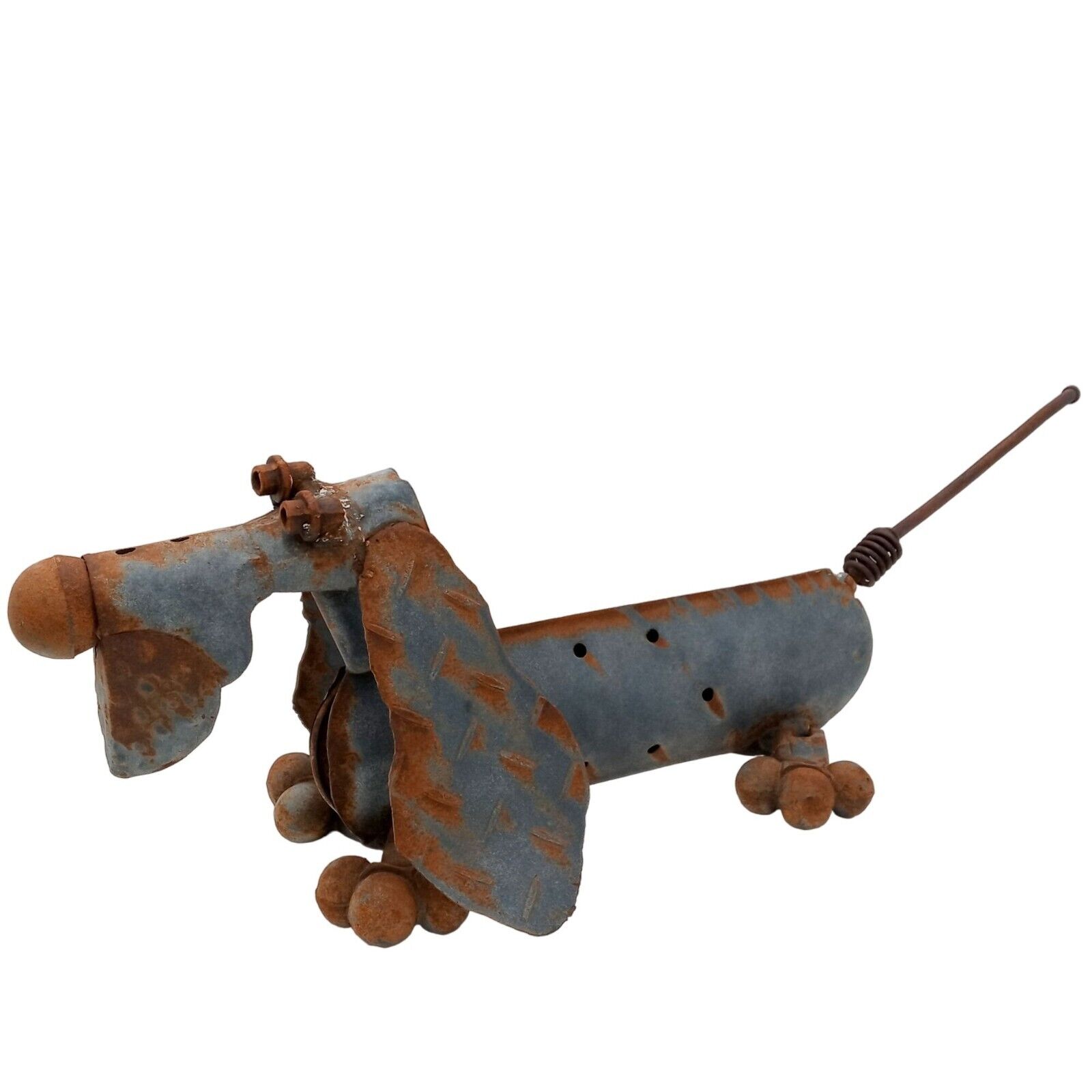 Dachshund Dog Metal Sculpture OOAK Folk Art Reclaimed 28 Inch Recycled Industria