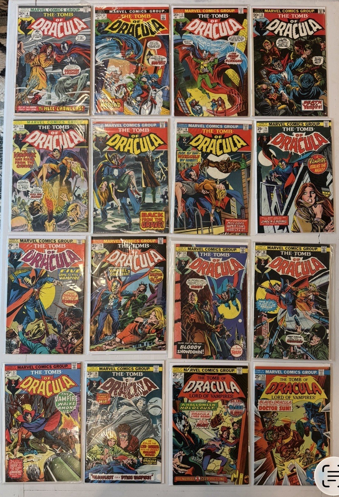 Tomb of Dracula Marvel comic lot of 48 Bronze Age Blade Keys - Read Description