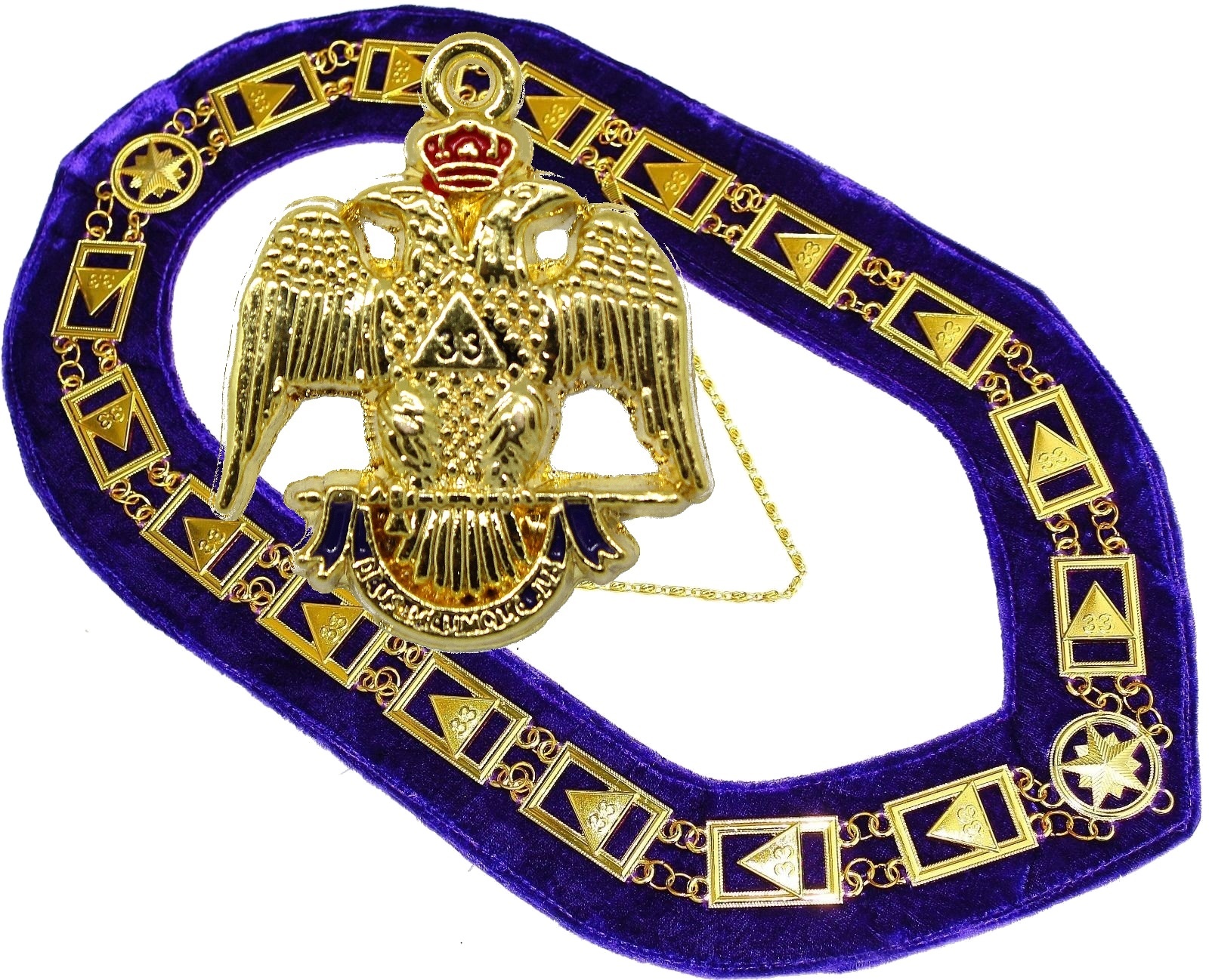 33 Degree Masonic COLLAR Regalia 33RD Degree SCOTTISH RITE Plus Small PENDANT