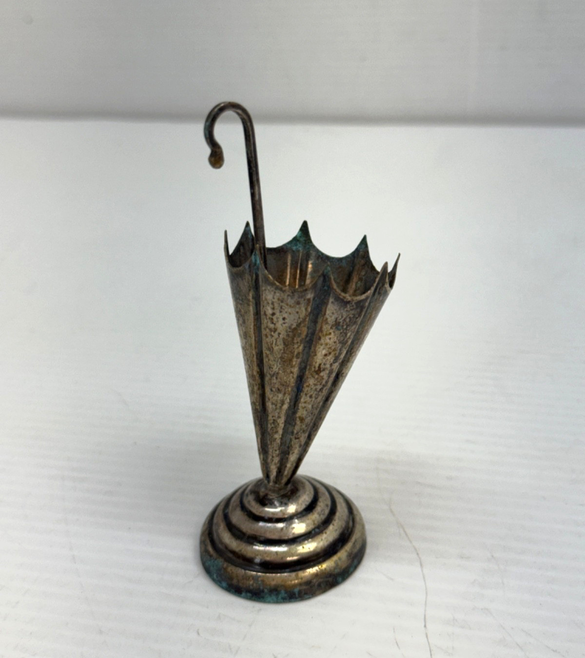 Vintage 925 Sterling Silver Umbrella Toothpick Holder Cocktail Pick Stand Mini Vintage 925 Sterling Silver Umbrella Toothpick Holder Cocktail Pick Stand Mini