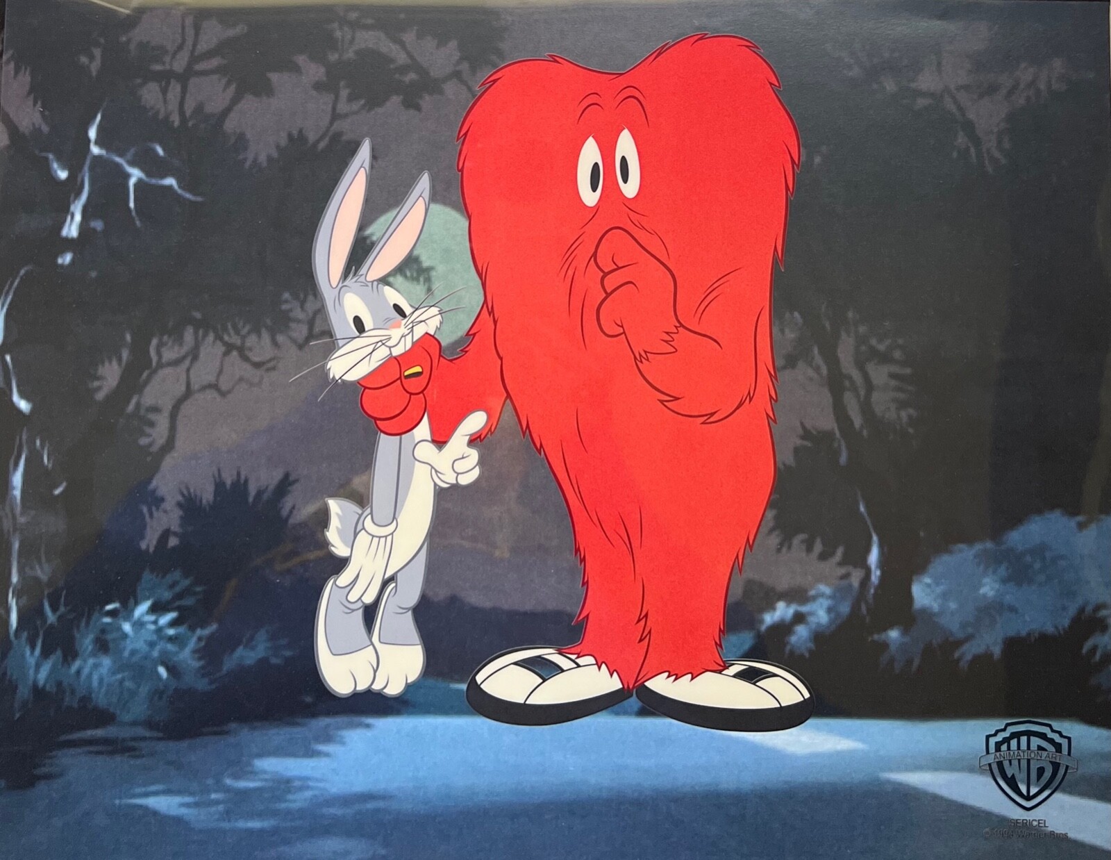 BUGS BUNNY & GOSSAMER Sericel Warner Bros Animation Art Cel 11" x 14" BUGS BUNNY & GOSSAMER Sericel Warner Bros Animation Art Cel 11" x 14"