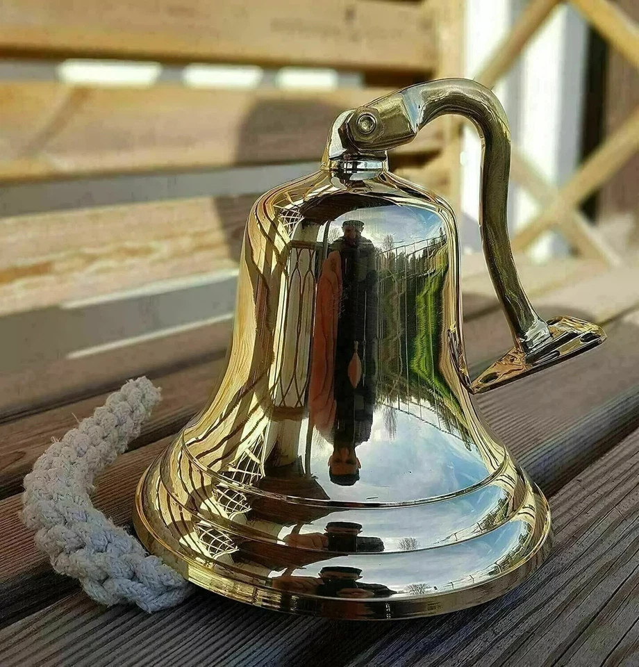 Nautical Vintage Brass Captain Ship Bell Maritime Wall Bracket Boat Decor Nautical Vintage Brass Captain Ship Bell Maritime Wall Bracket Boat Decor