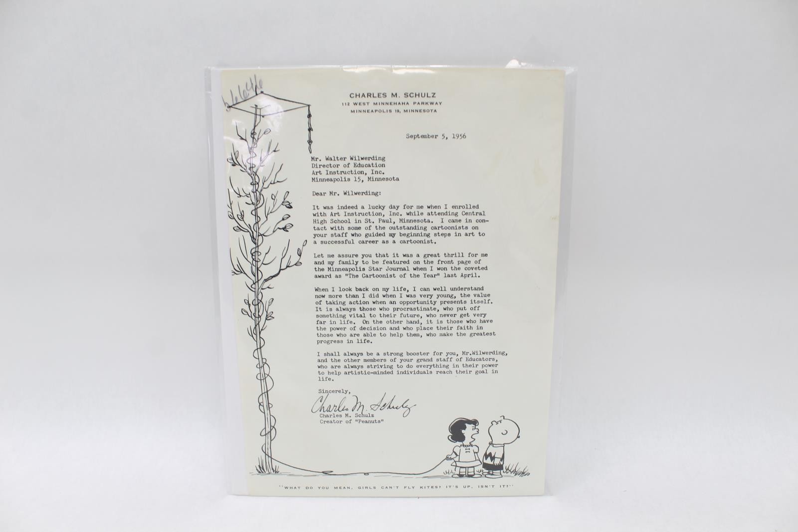 Charles M. Schulz Creator of "The Peanuts" Signed Letter, 1956 Autograph Charles M. Schulz Creator of "The Peanuts" Signed Letter, 1956 Autograph