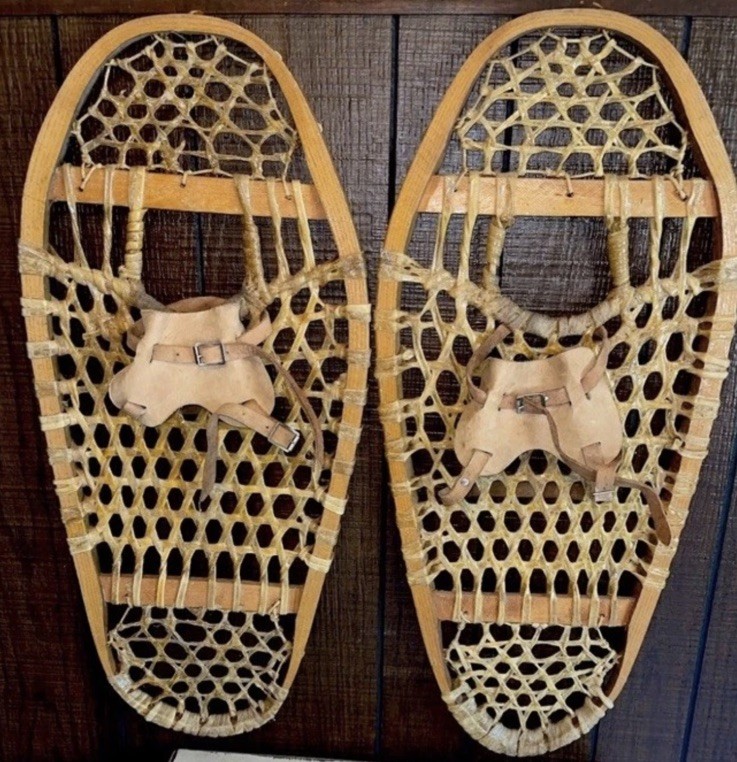 Awesome Antique pair Bentwood gut snow shoes wood snowshoes 2nd set Awesome Antique pair Bentwood gut snow shoes wood snowshoes 2nd set
