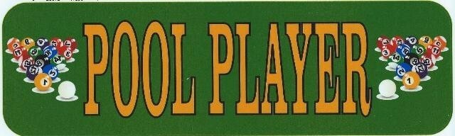 10in x 3in Pool Player Vinyl Bumper magnet magnetic Truck magnets Car 10in x 3in Pool Player Vinyl Bumper magnet magnetic Truck magnets Car