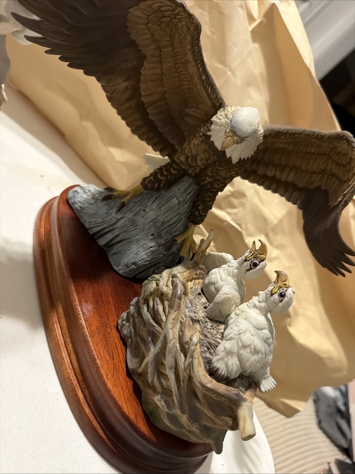 Vintage 1984 Andrea by Sadek Porcelain Bald Eagle & Chicks Figurine Set #7174 Vintage 1984 Andrea by Sadek Porcelain Bald Eagle & Chicks Figurine Set #7174
