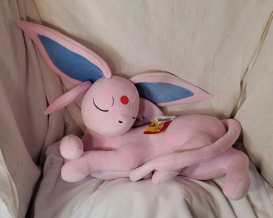 Pokemon Sleeping Espeon Plush 18" Jazwares NEW w/ Tags Eeveelution 2026 Eevee Pokemon Sleeping Espeon Plush 18" Jazwares NEW w/ Tags Eeveelution 2026 Eevee