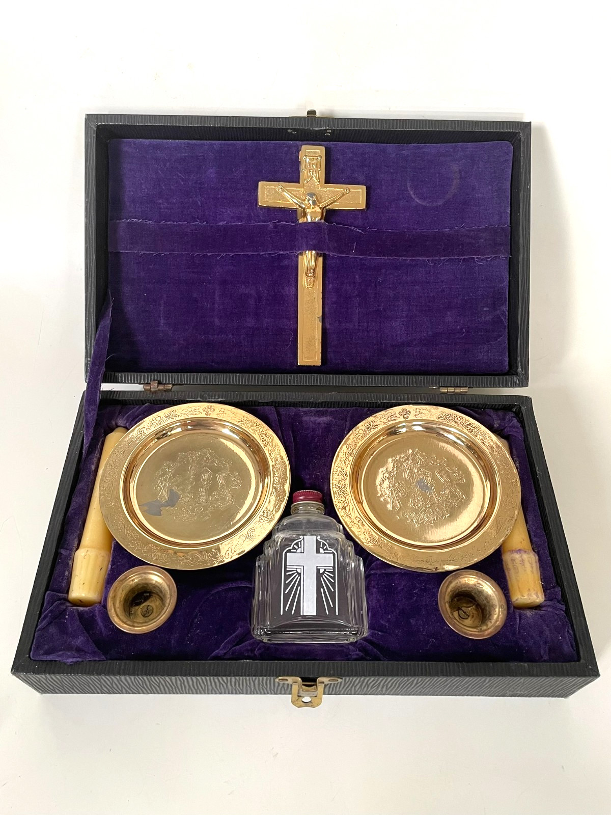 Antique SICK CALL CABINET for COMMUNION by Langan & Brother  CATHOLIC PRIEST