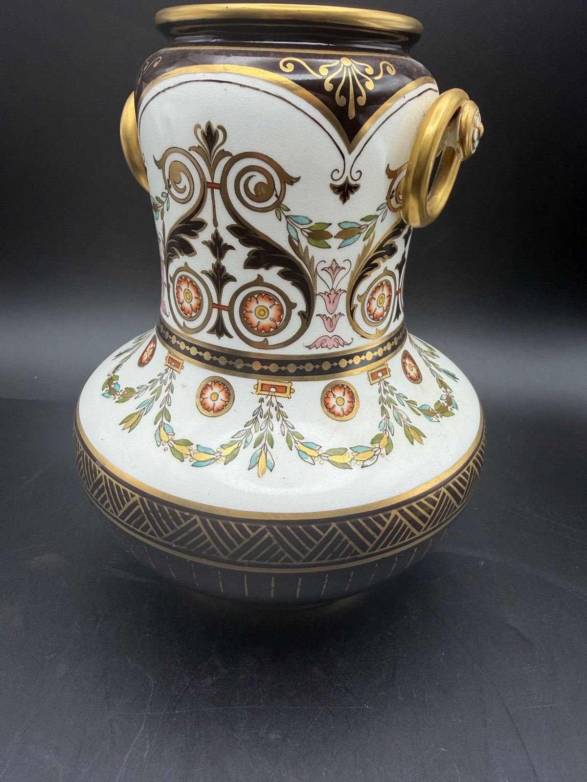 Wedgwood Imari Bone China Renaissance Revival Twin Handle Vase c.1880 Wedgwood Imari Bone China Renaissance Revival Twin Handle Vase c.1880