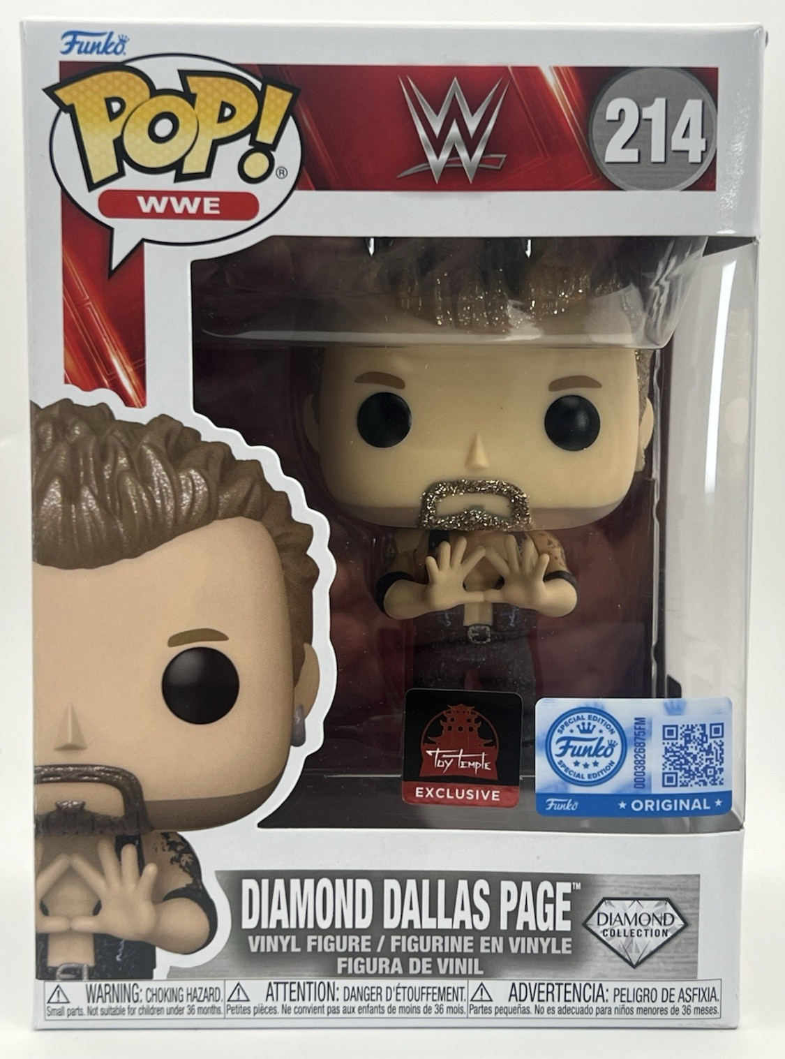 Funko Pop Diamond Dallas Page #214 Toy Temple Exclusive + PROTECTOR Case Funko Pop Diamond Dallas Page #214 Toy Temple Exclusive + PROTECTOR Case
