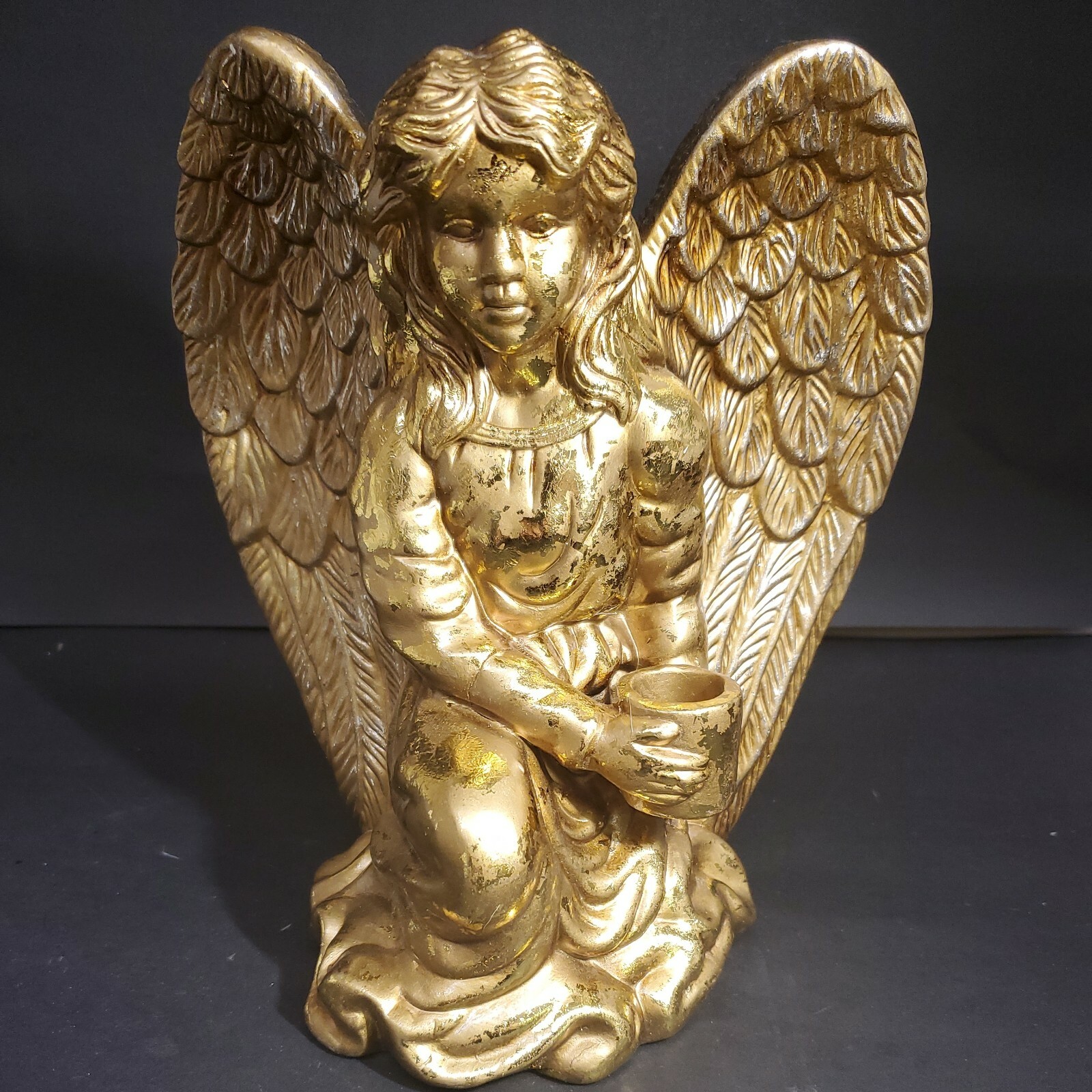 Handcrafted Silvestri Gold Foil Angel Kneeling Taper Candleholder 9 1/2" Ceramic Handcrafted Silvestri Gold Foil Angel Kneeling Taper Candleholder 9 1/2" Ceramic