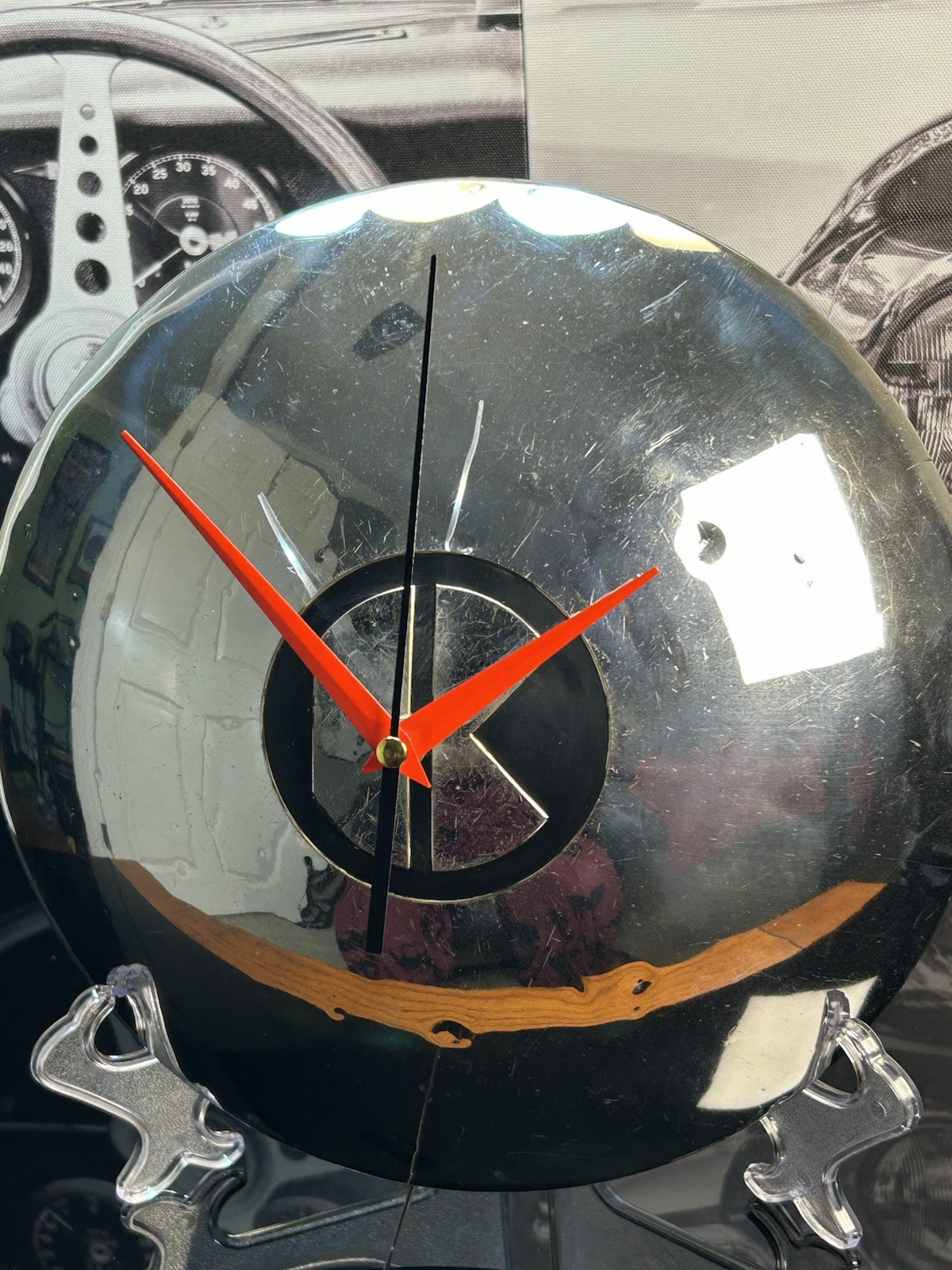 Vintage 1950s Kaiser Henry J Hubcap Clock 9" Custom Quartz Wall Clock Gift Vintage 1950s Kaiser Henry J Hubcap Clock 9" Custom Quartz Wall Clock Gift