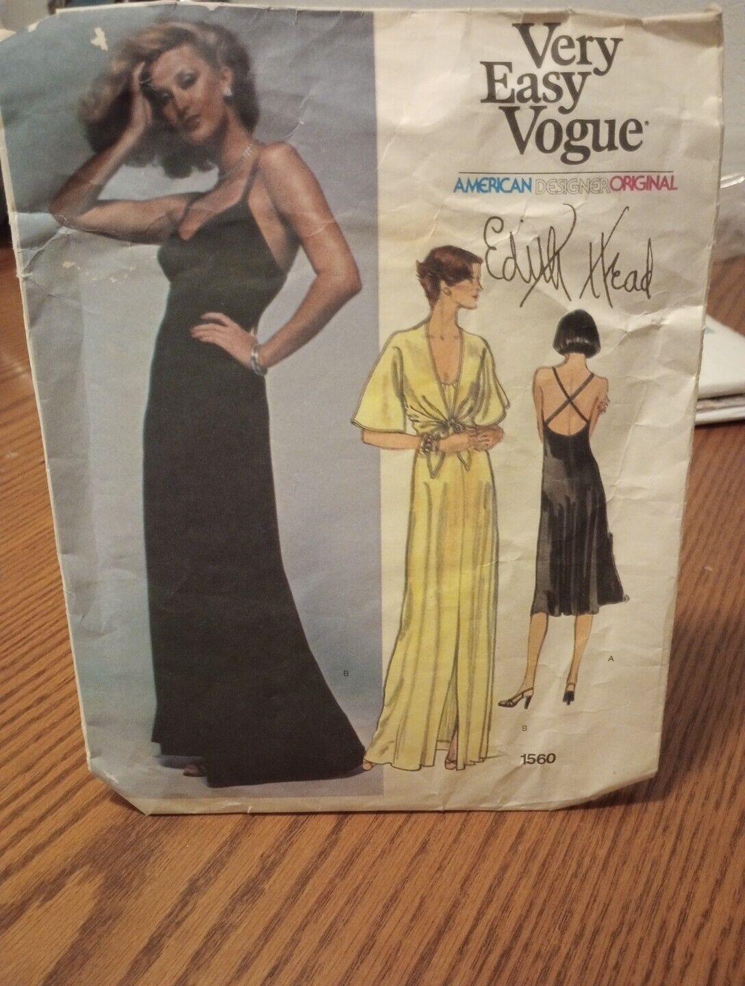 Vogue American Designer 1560 EDITH HEAD Dress & Jacket, Size 12, Cut w/woven tag