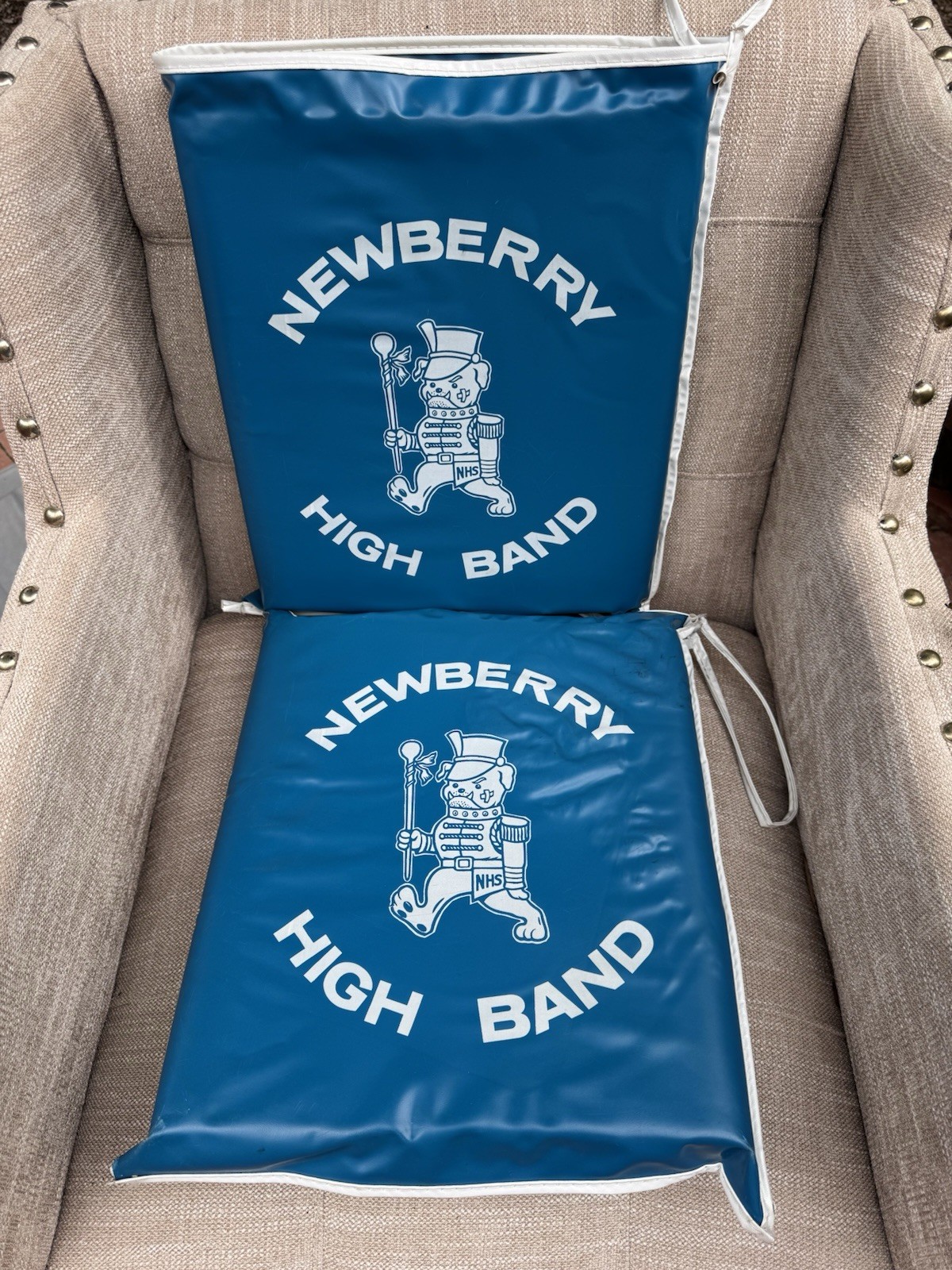 Vintage Newberry High School Band Stadium Seat Cushions Set 2 SC Advertising Vintage Newberry High School Band Stadium Seat Cushions Set 2 SC Advertising