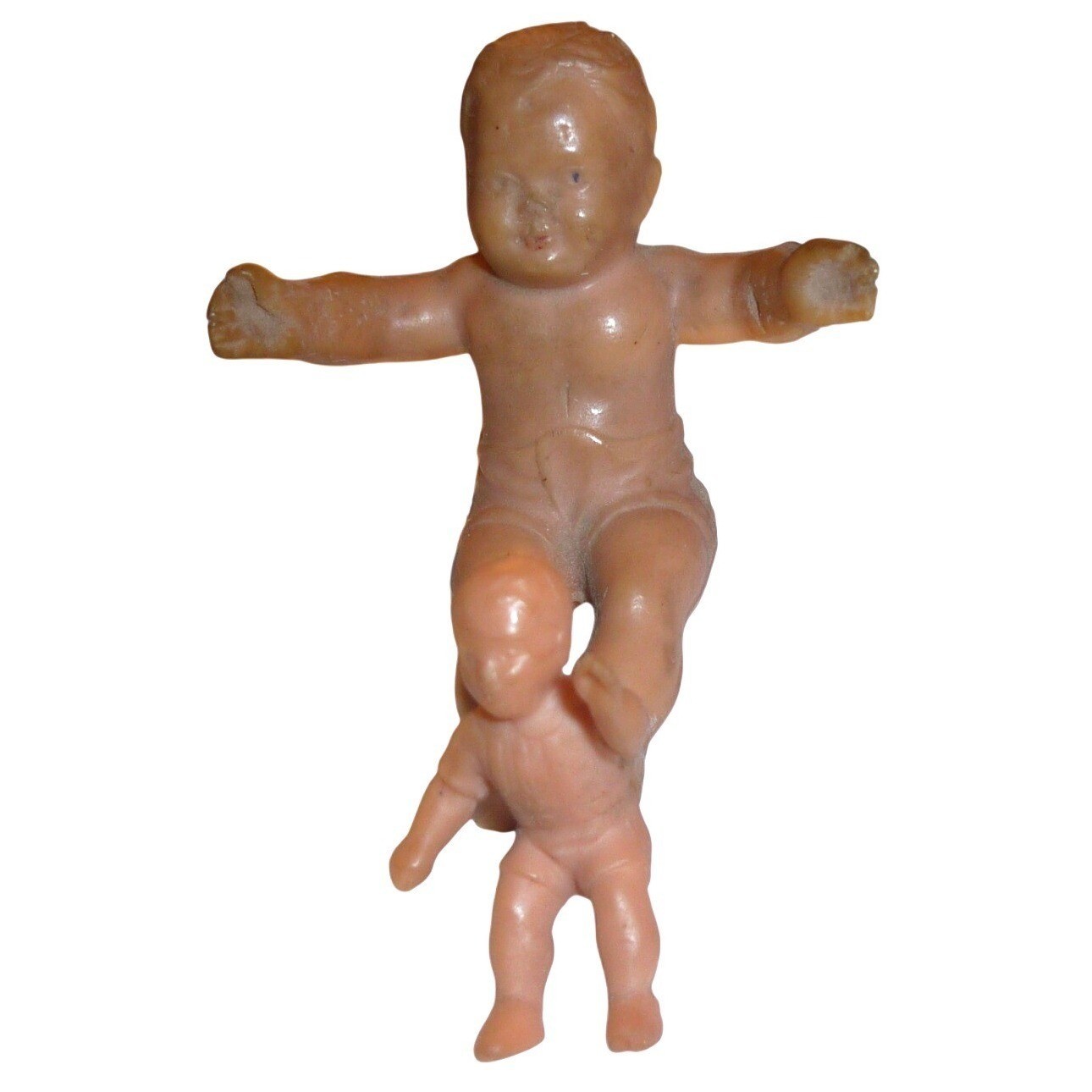 Vintage Miniature Plastic Baby Figurines Crawling Tiny Doll Cake Topper Lot 2pc Vintage Miniature Plastic Baby Figurines Crawling Tiny Doll Cake Topper Lot 2pc