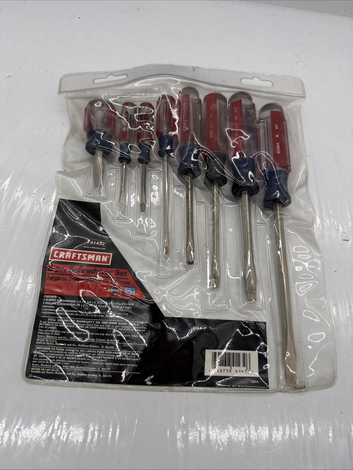 (J) VINTAGE NOS CRAFTSMAN 41432 8pc SCREWDRIVER SET - MINT - MADE IN USA