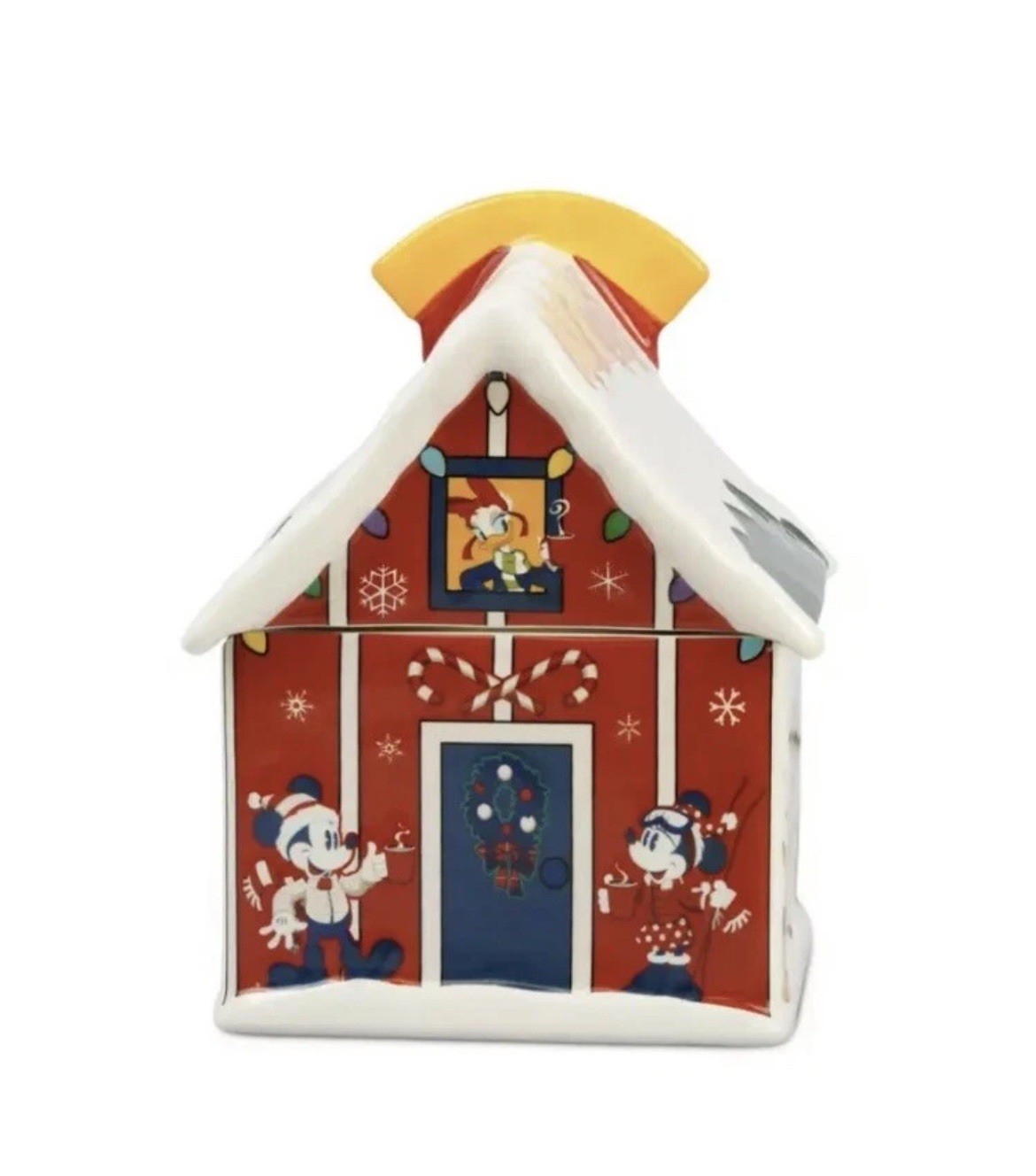 Walt Disney Chip & Dale Goofy Mickey Donald Cookie Jar Walt's Holiday Lodge New Walt Disney Chip & Dale Goofy Mickey Donald Cookie Jar Walt's Holiday Lodge New