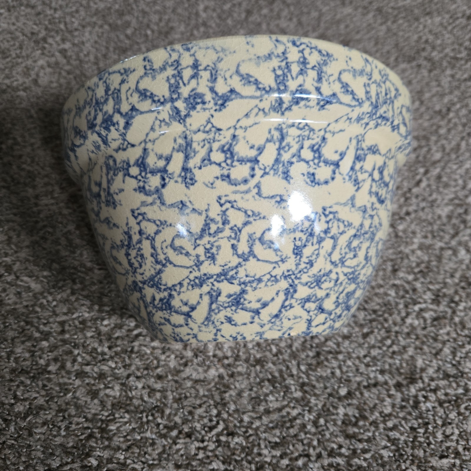 Vintage R.R.P. Co Stoneware Spongeware Pottery Mixing Bowl-9" Roseville Ohio USA Vintage R.R.P. Co Stoneware Spongeware Pottery Mixing Bowl-9" Roseville Ohio USA