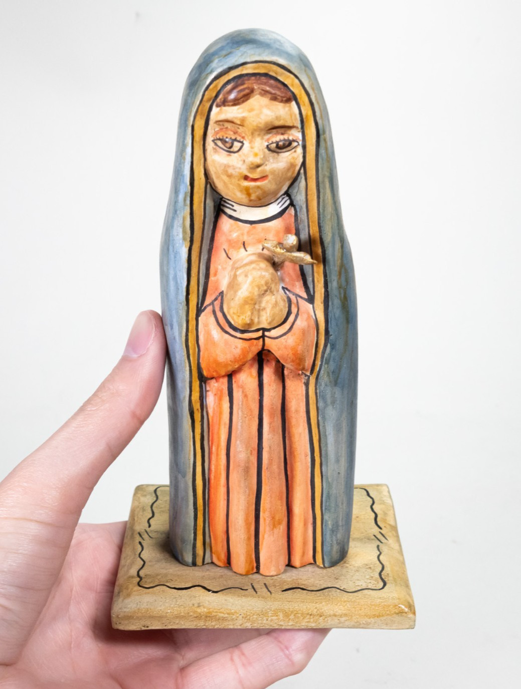 Vintage 1997 Jose Armijo Signed NM Nuestra Señora de los Dolores Wood Santo