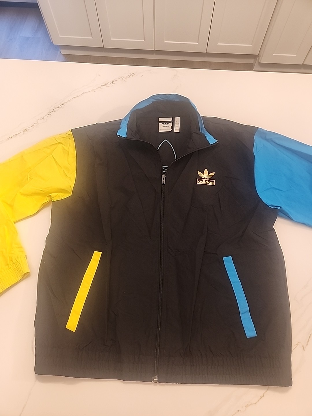 Very Rare Adidas Shadow  Jacket Black/Yellow Teal  - Large