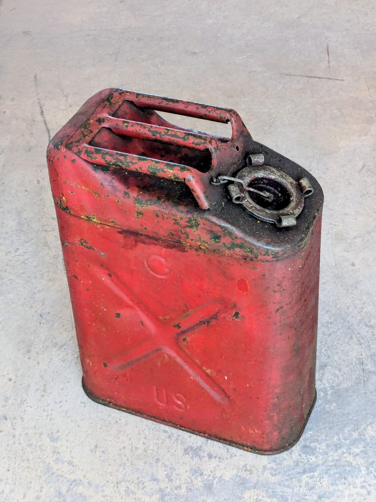 Vintage 1976 US Army Marine Red Jerry 5 Gal Can 